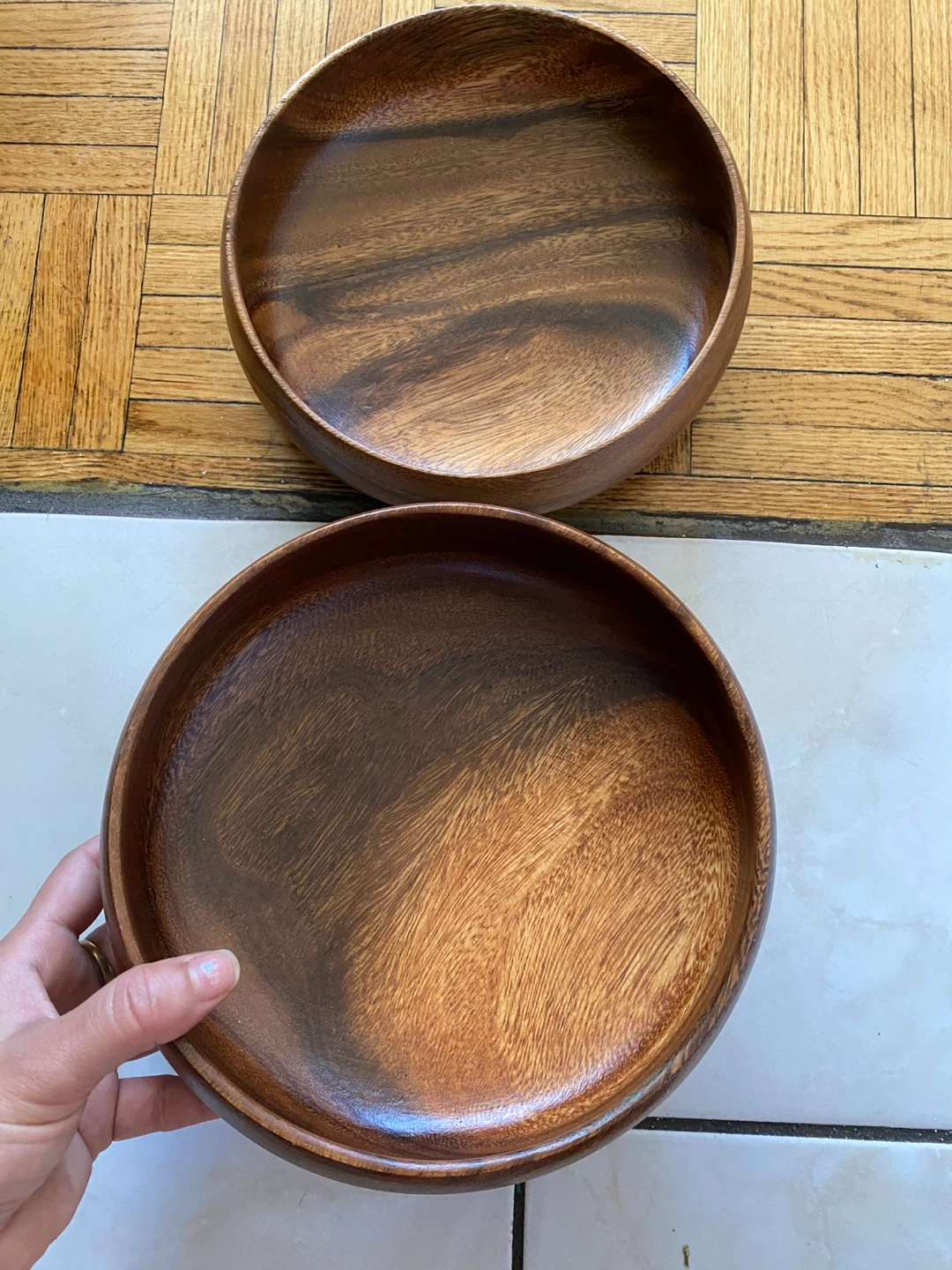 Wooden Salad Bowls - Set of 2
