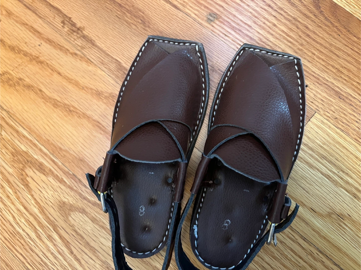 Leather Peshawari Chappal - kid Size 8