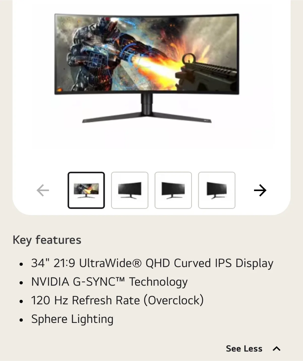 *Pls Read*LG 34GK950G Gaming Monitor Parts thumbnail