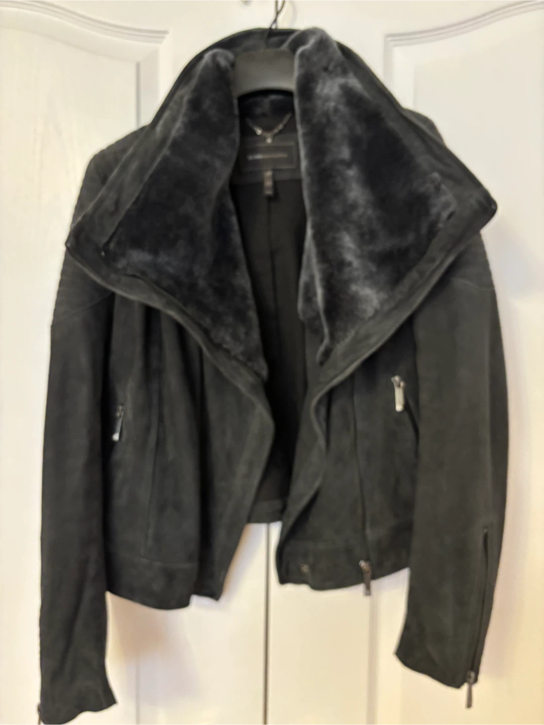 BCBGMAXAZRIA Steel Grey Suede Jacket - Size M/M - photo 3