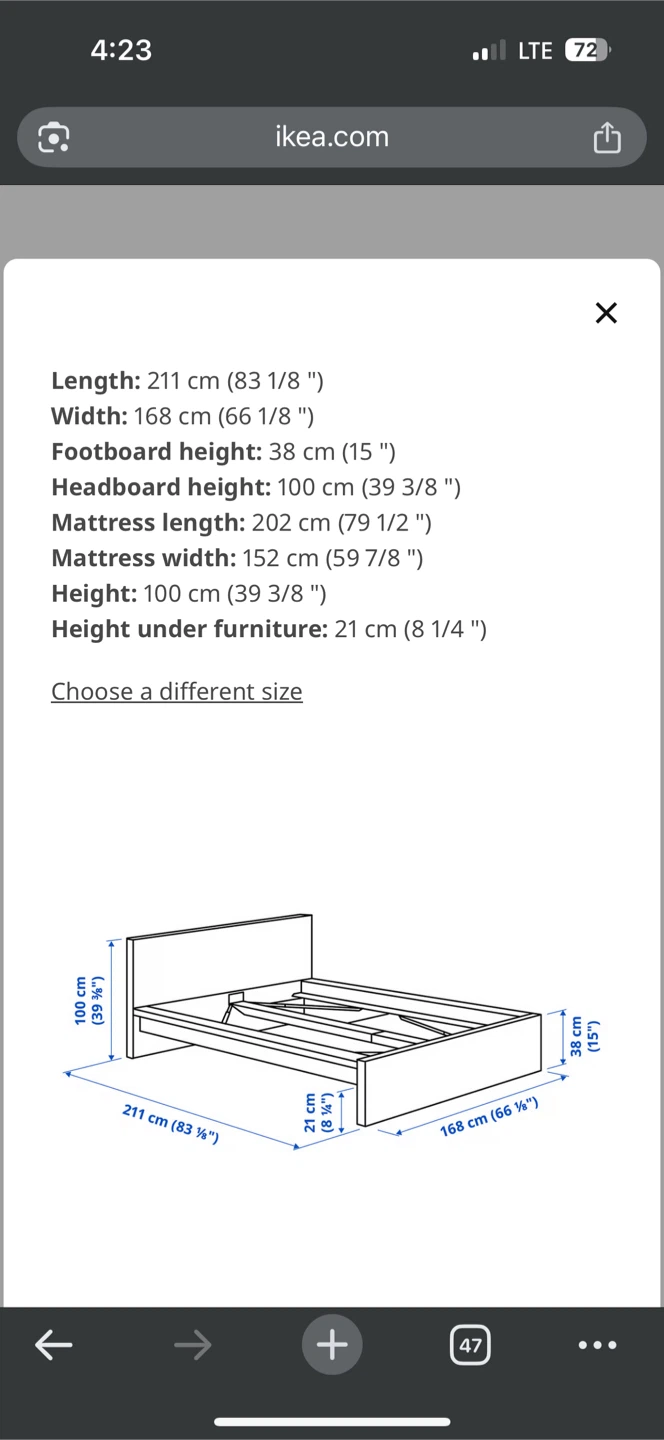 IKEA Queen Bedframe + Mattress - photo 4