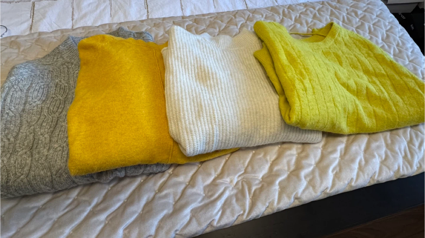 Assorted Sweaters - Grey, Yellow, White, Green