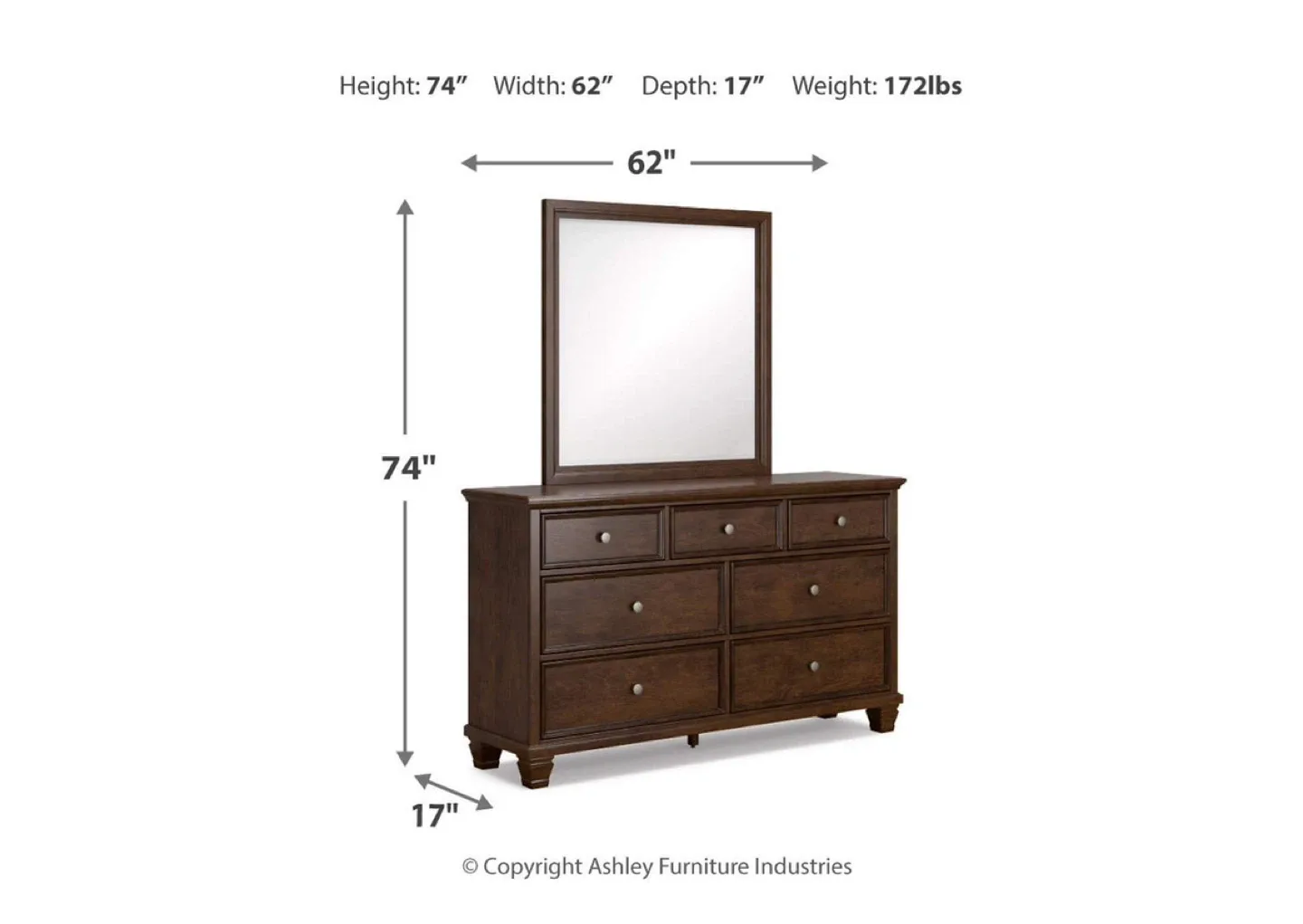 Dana ron Furniture Dresser with Mirror image indicator(5)