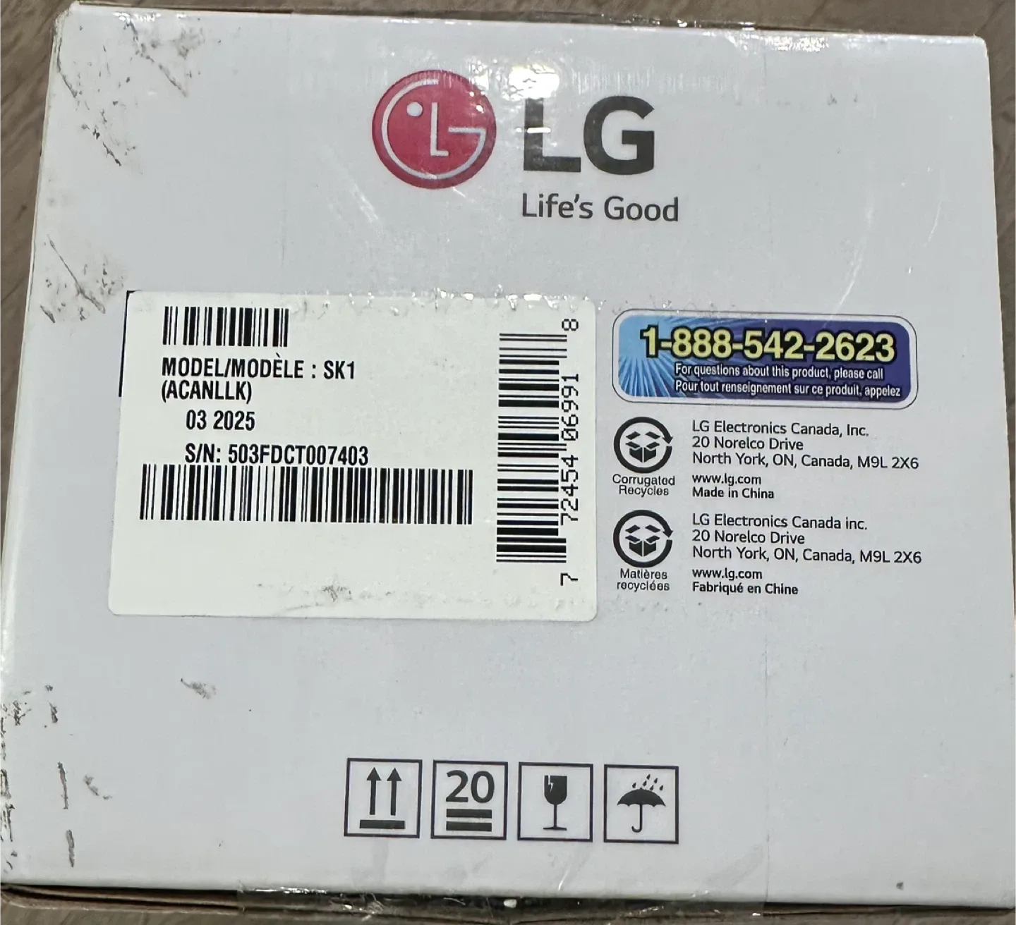 LG SK1 Soundbar Bluetooth, Wireless, New In Box image indicator(3)