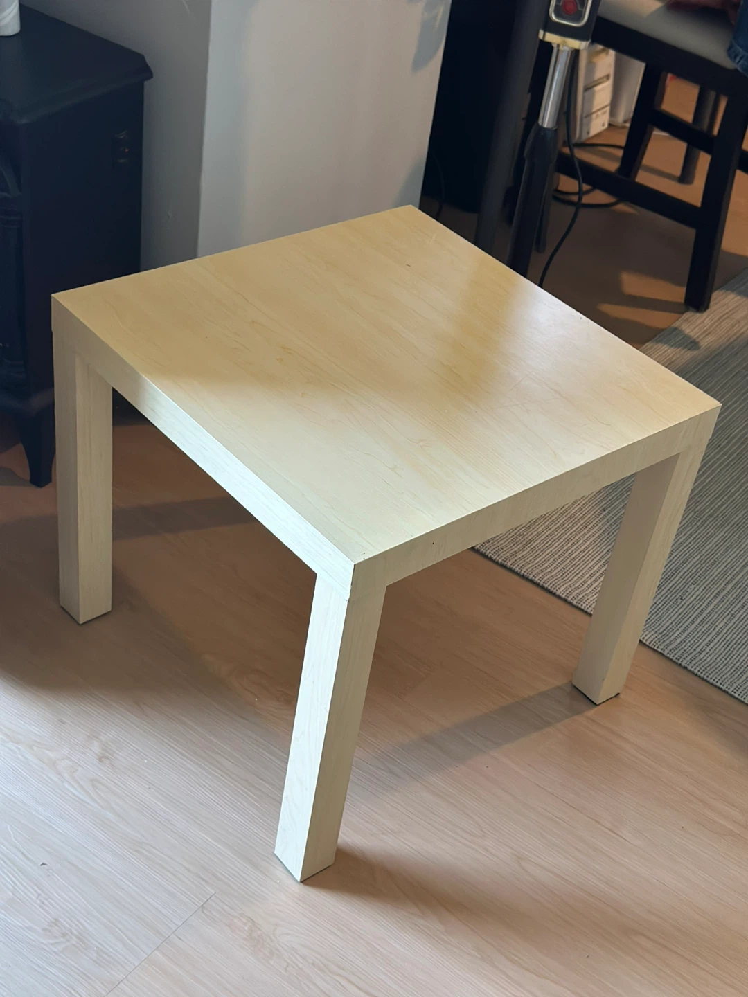 Light Wood Square Side Table