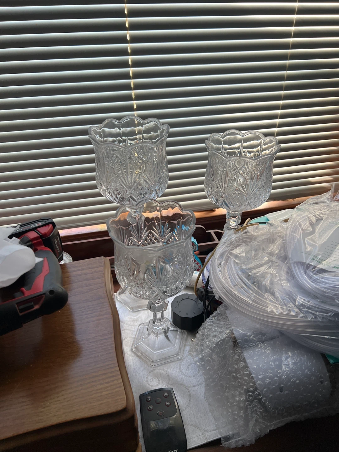Set of 3 Crystal Candle Holders