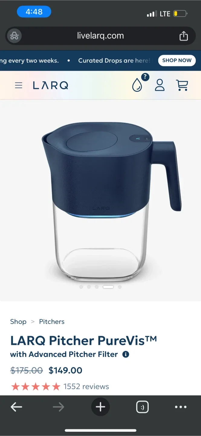 LARQ Brita Pitcher PureVis with Advanced Filter image indicator(3)