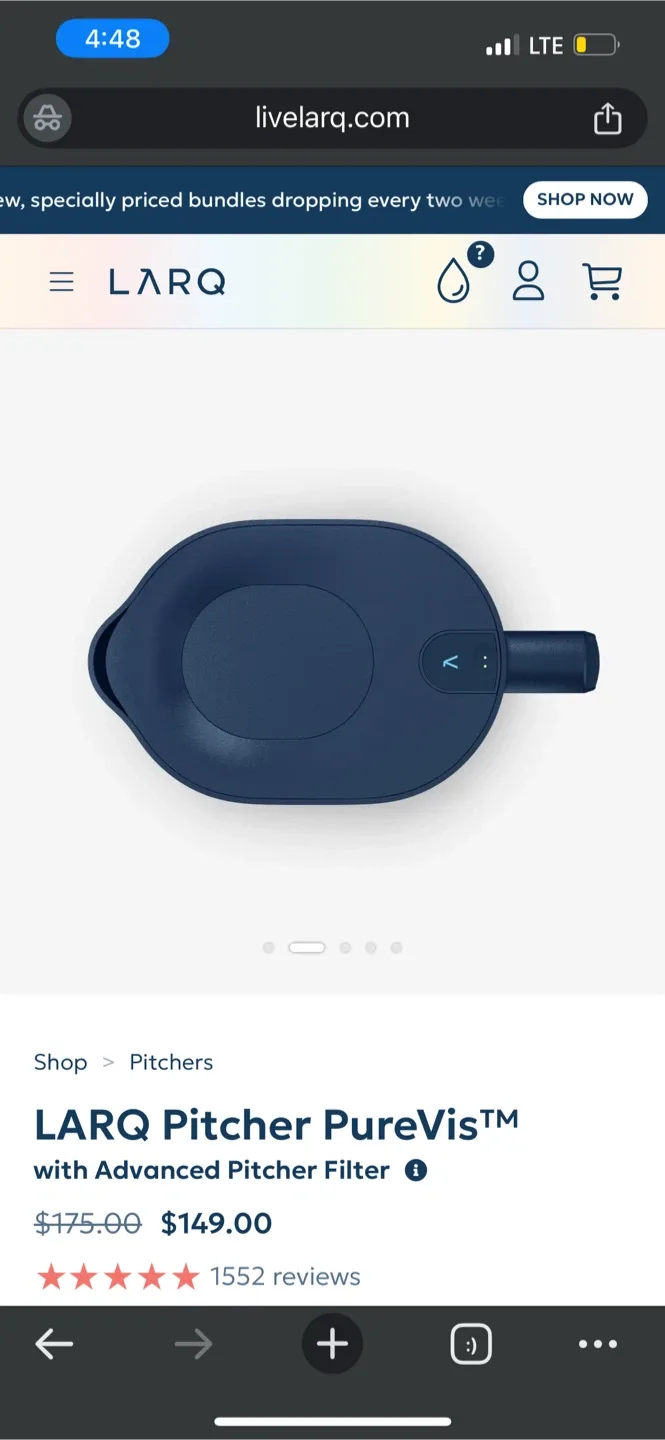 LARQ Brita Pitcher PureVis with Advanced Filter image indicator(2)