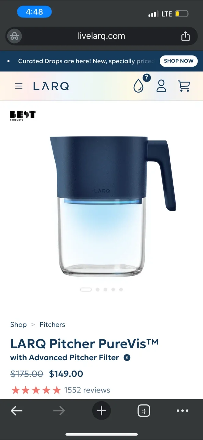 LARQ Brita Pitcher PureVis with Advanced Filter thumbnail