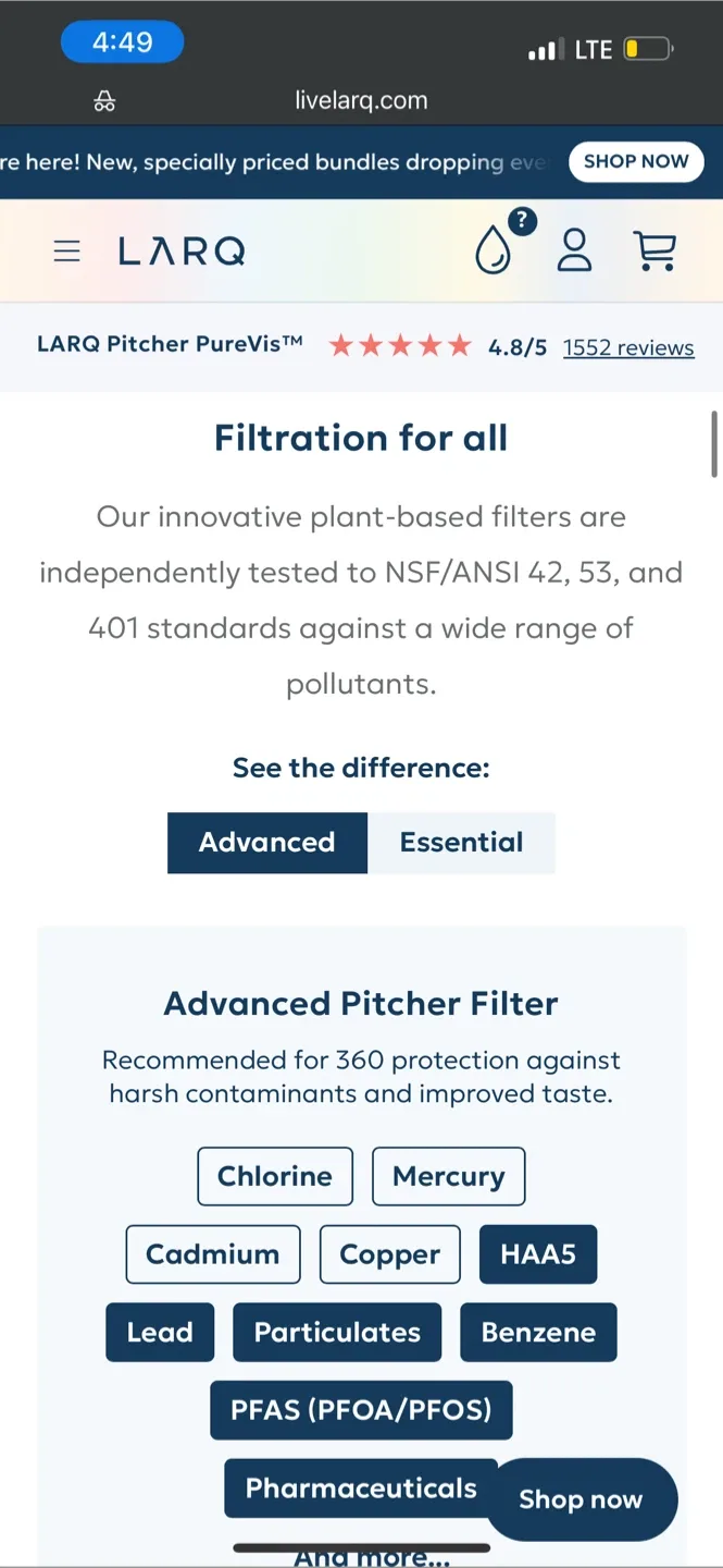 LARQ Brita Pitcher PureVis with Advanced Filter image indicator(6)