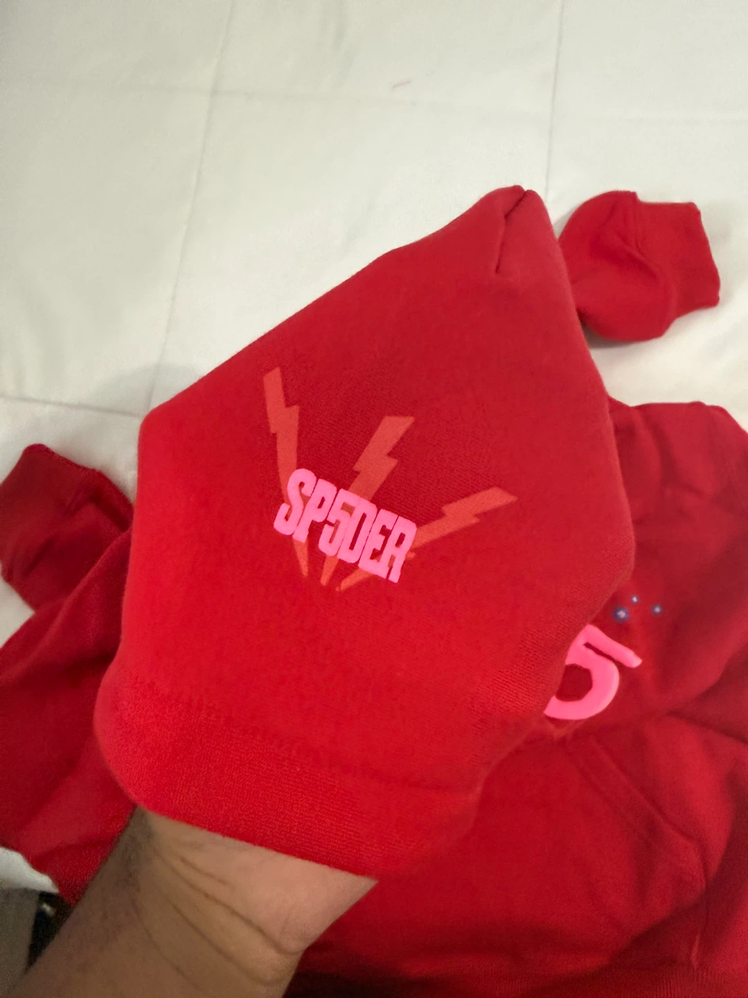 New SP5DER 555 Hoodie Red Size L - photo 4