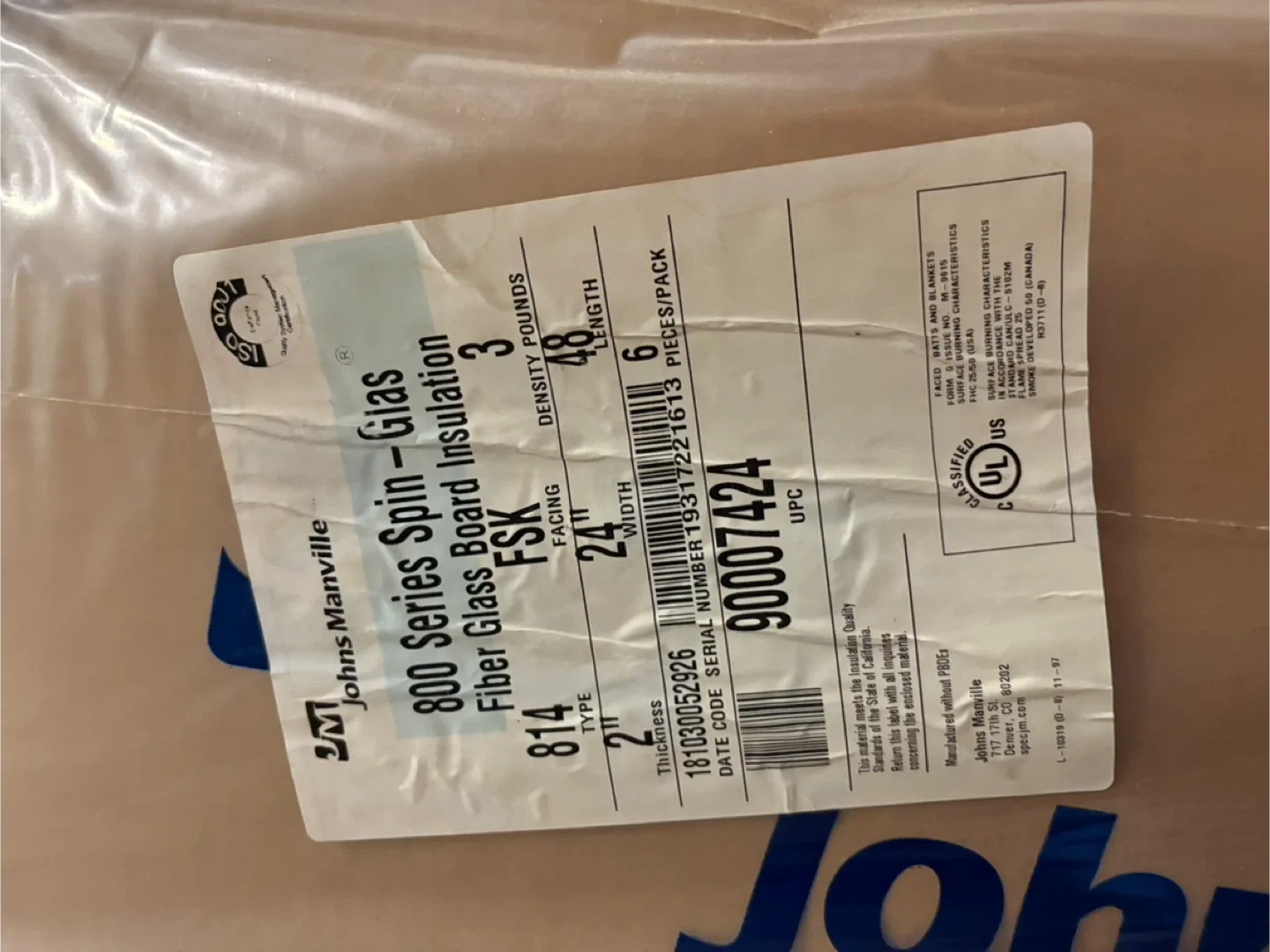 Johns Manville 800 Series Spin-Glas Board Insulation image indicator(5)