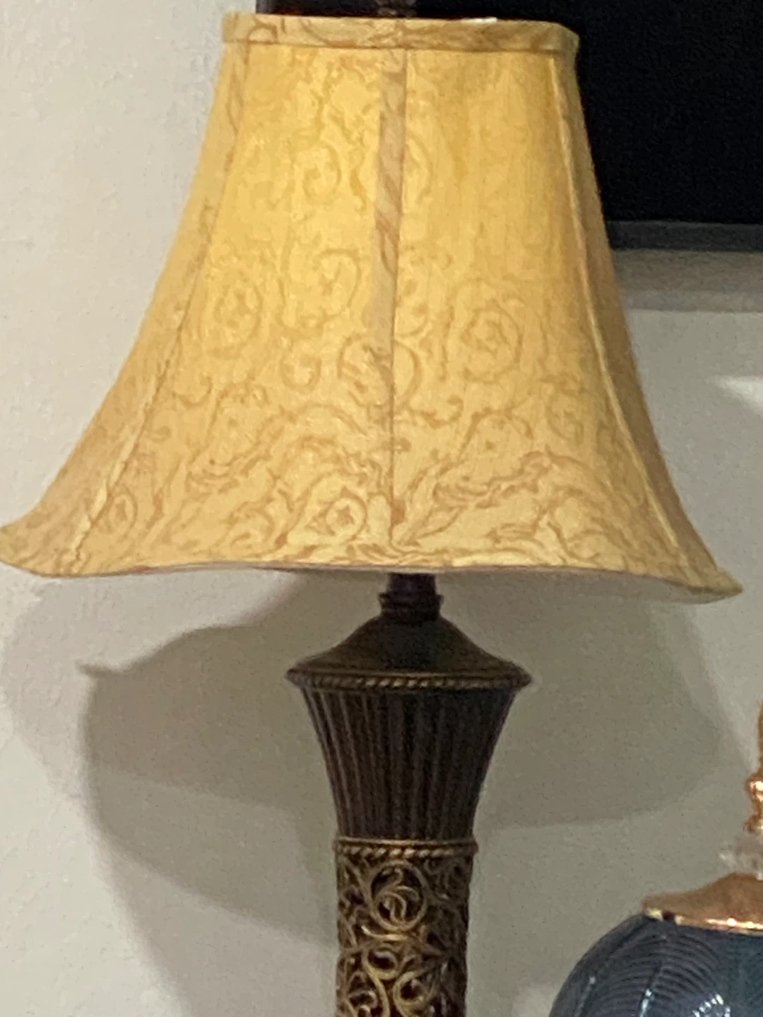 Table Lamp with Yellow Shade