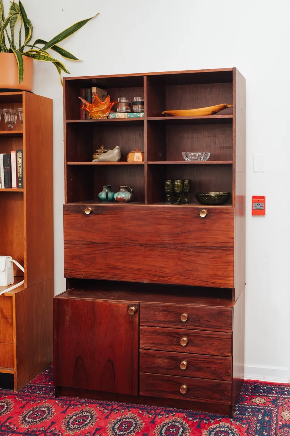 Rosewood Vintage Wall Unit with Tip-Down 🤎