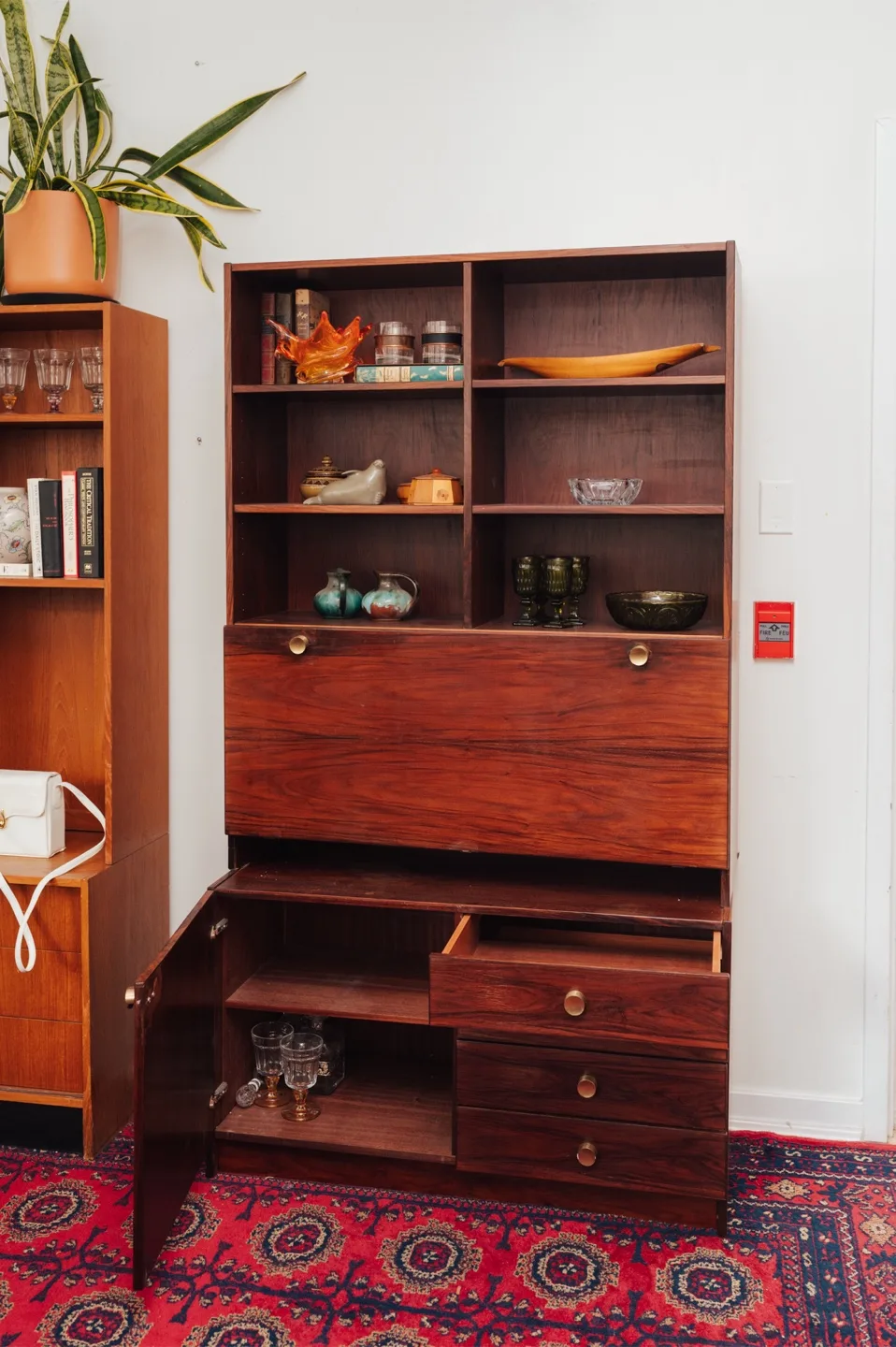 Rosewood Vintage Wall Unit with Tip-Down 🤎 image indicator(3)