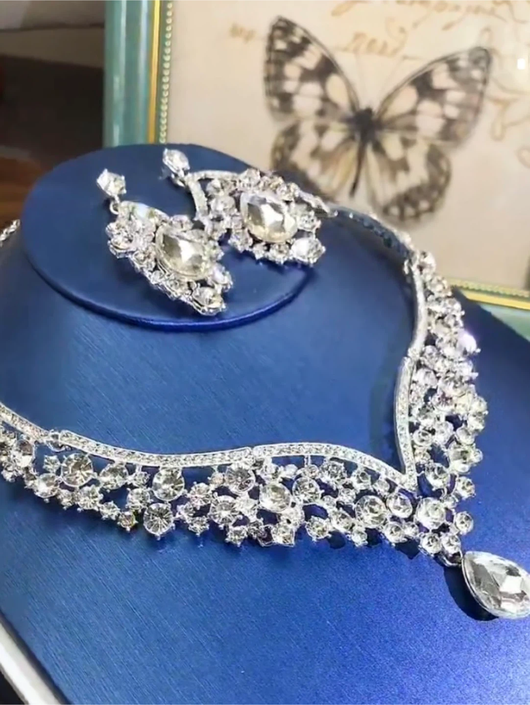 George Black Silver White Crystal Jewelry Set - photo 3