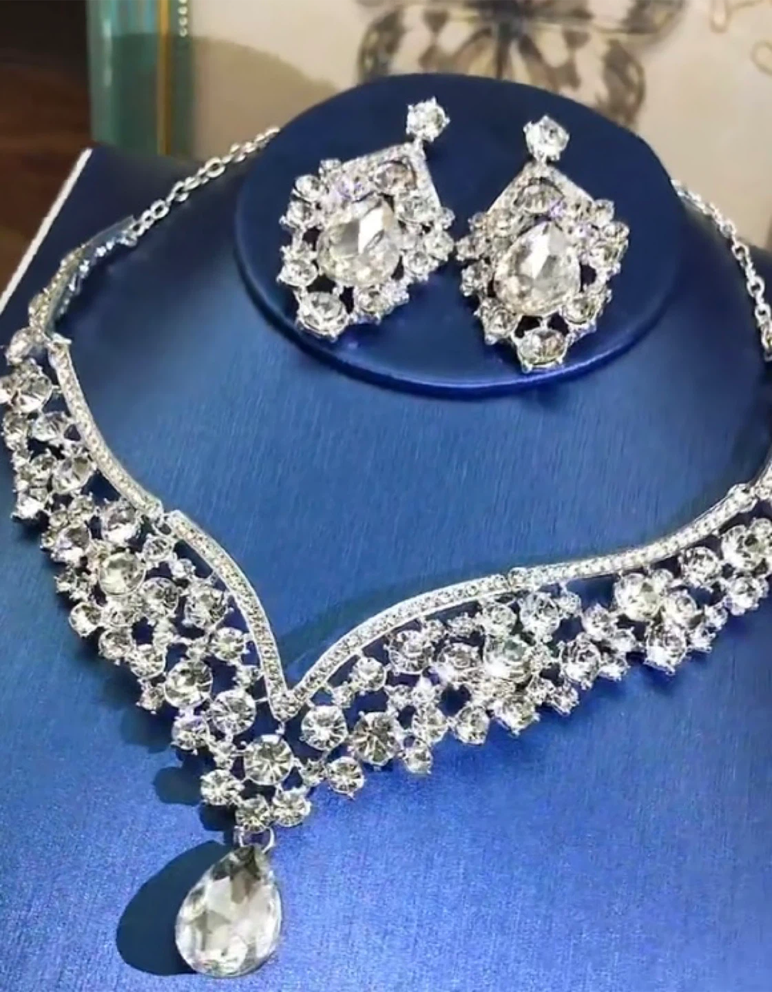 George Black Silver White Crystal Jewelry Set - photo 4