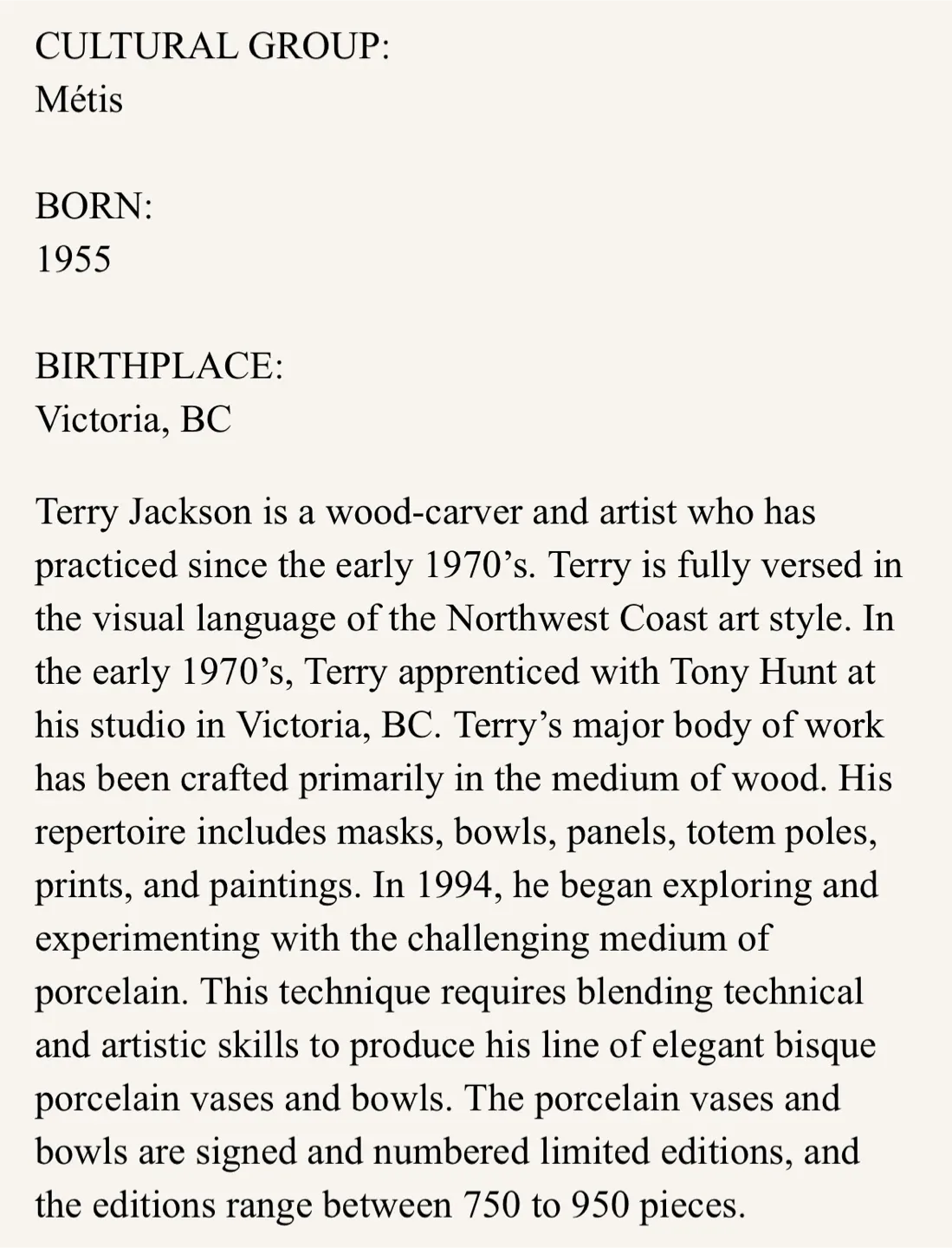 Terry Jackson “PROMISE” Porcelain Vase image indicator(9)