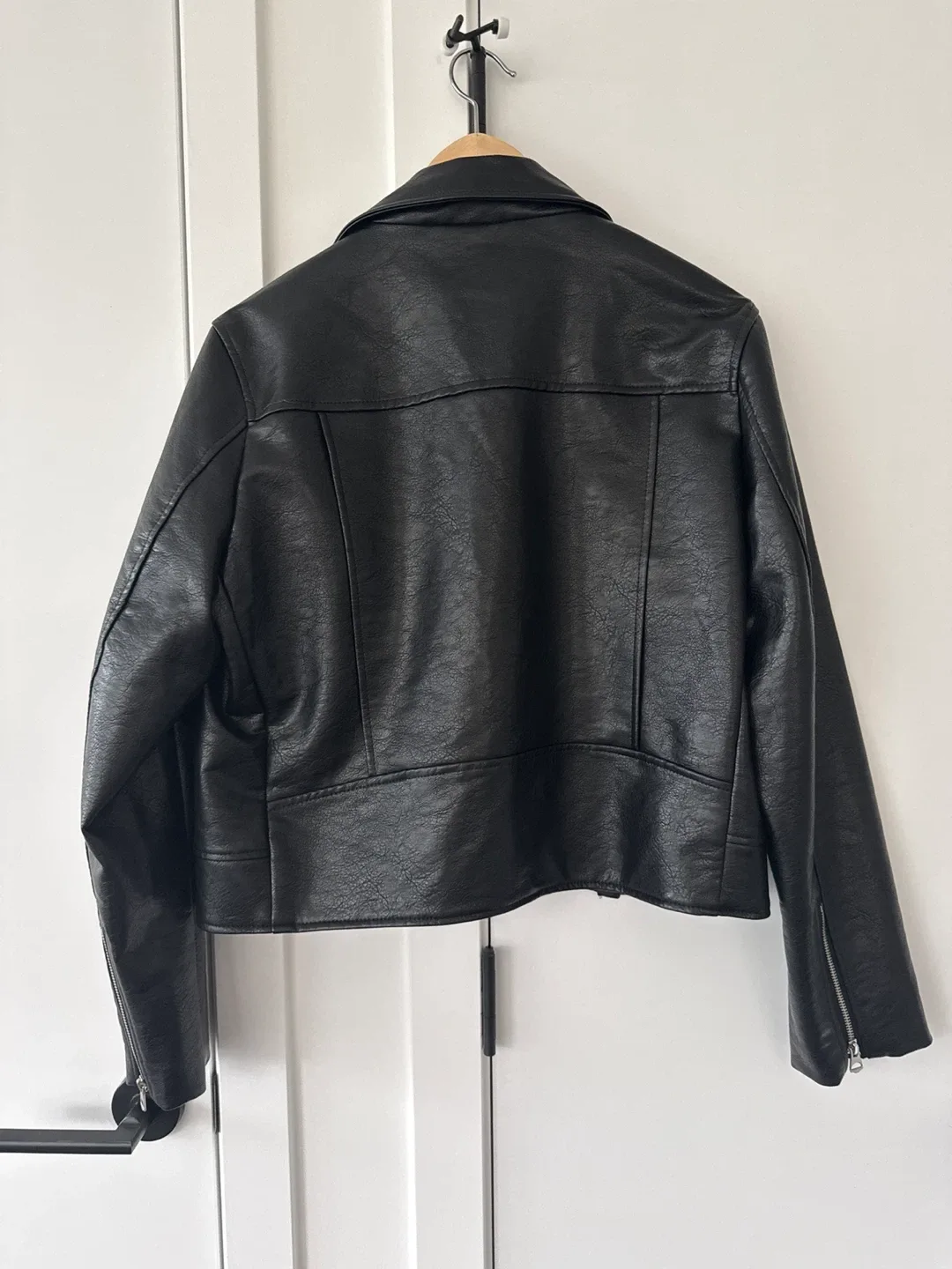 Dynamite Black Faux Leather Jacket - Size L image indicator(2)