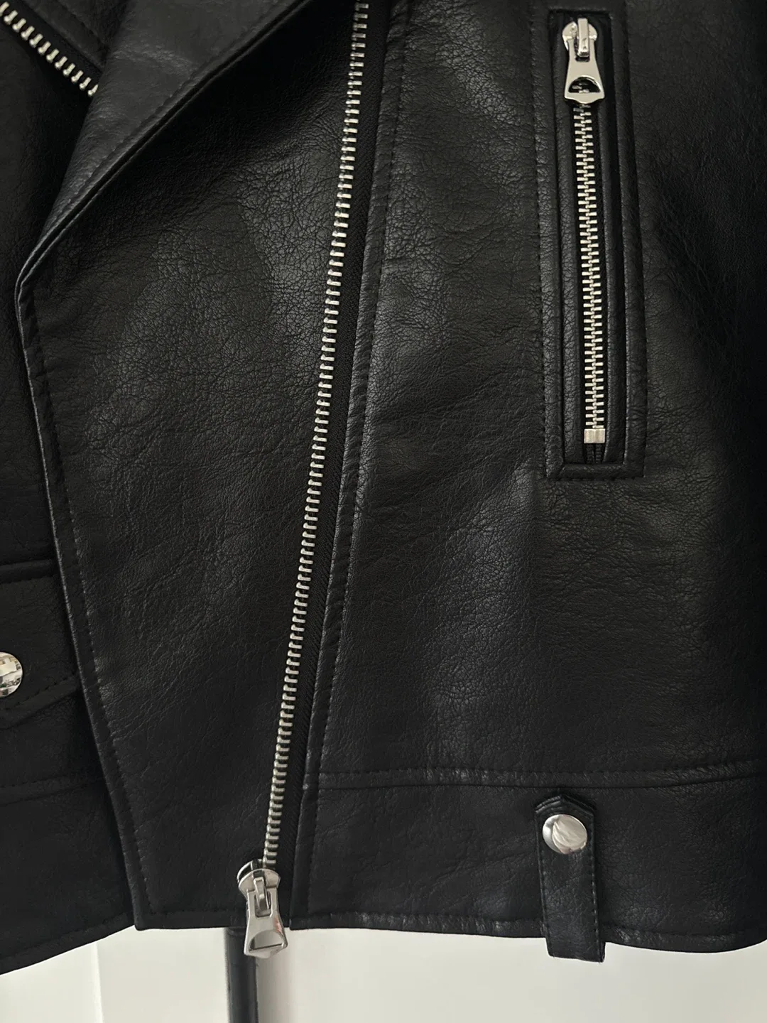 Dynamite Black Faux Leather Jacket - Size L image indicator(4)