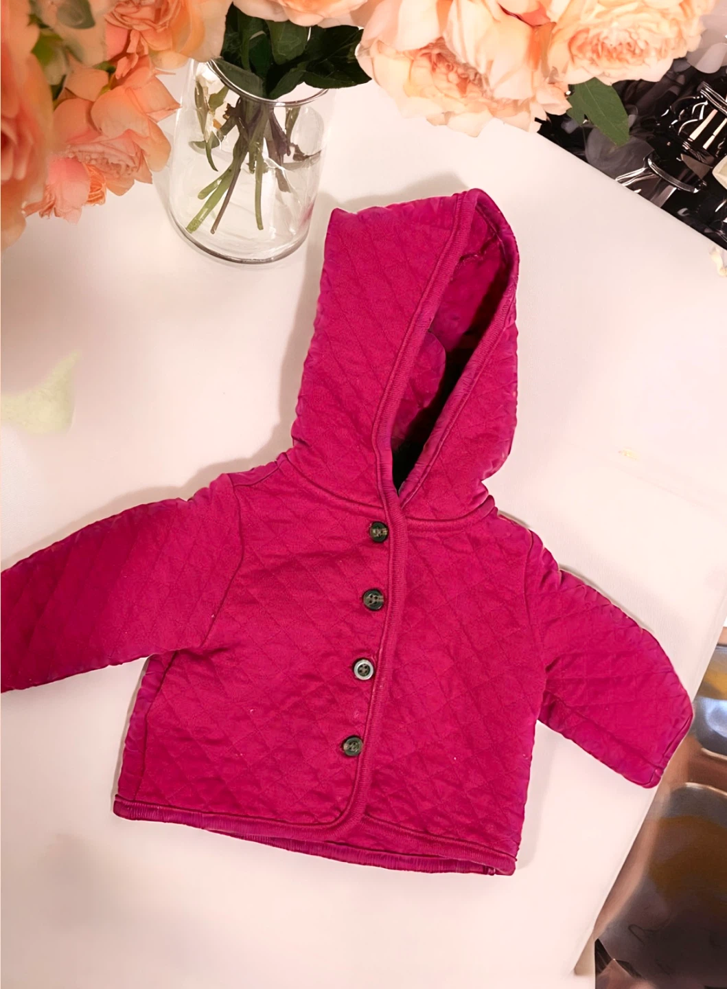 Baby Hooded Cardigan - Blue & Pink