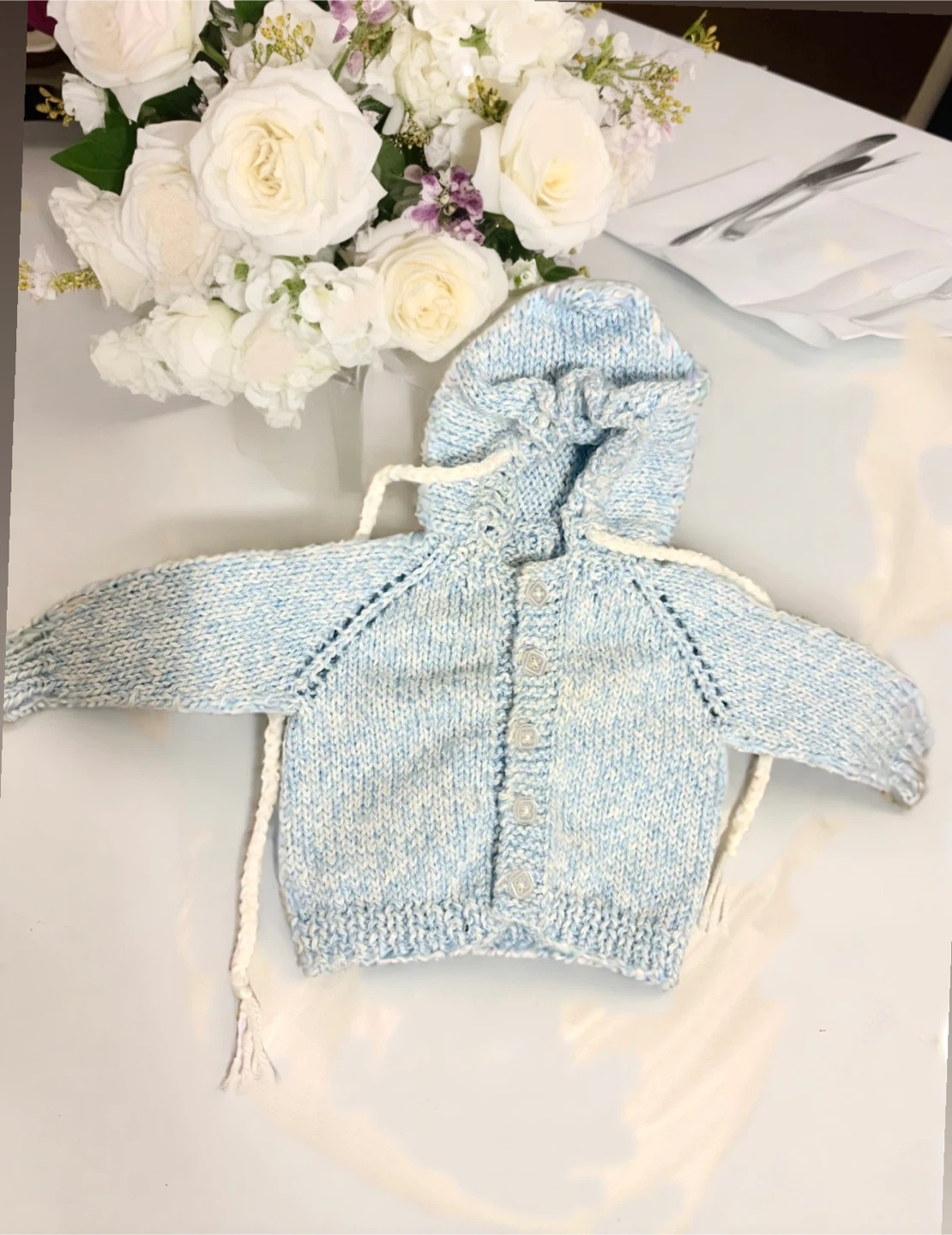 Baby Hooded Cardigan - Blue & Pink - photo 2