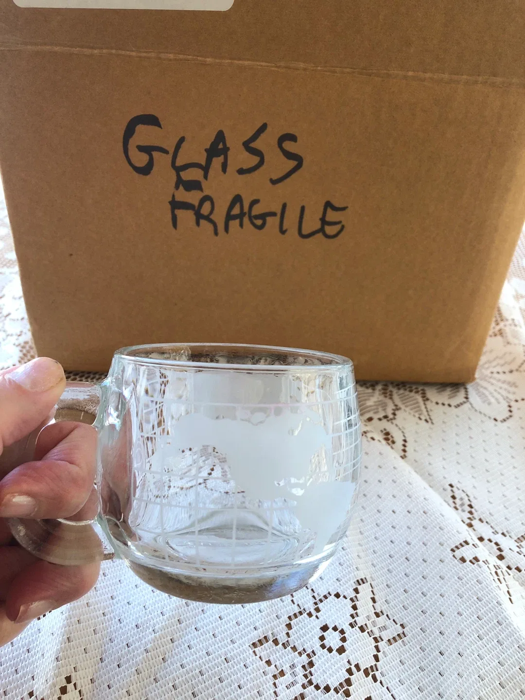 Nescafe Vintage World Map Glass Mug thumbnail