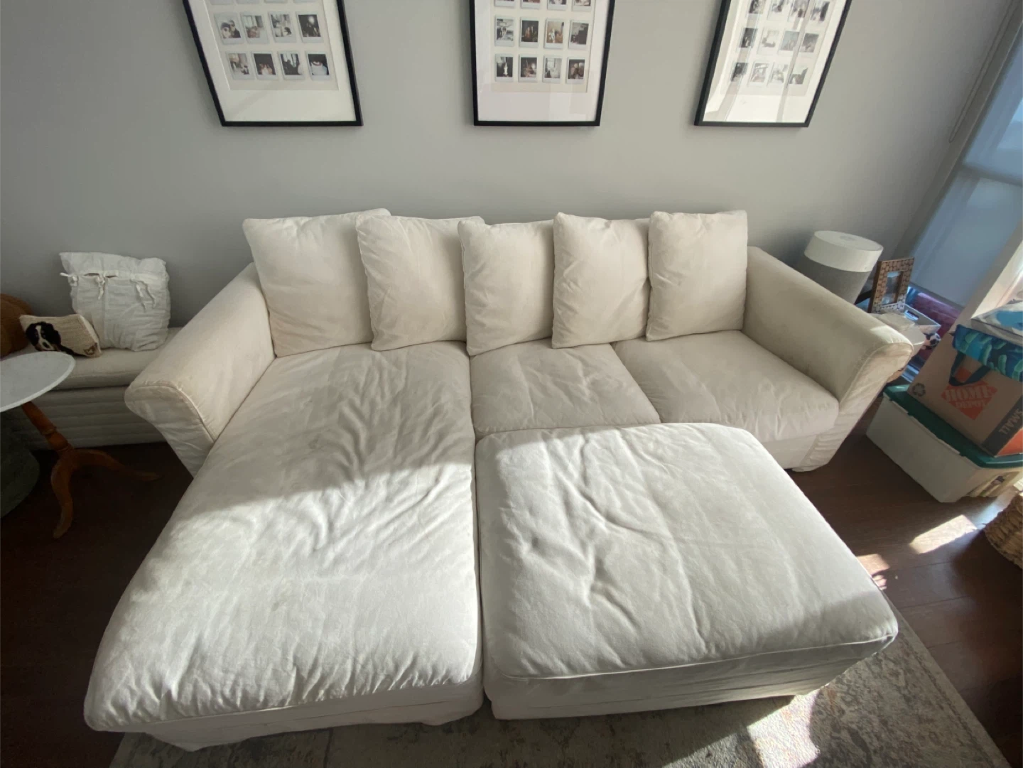 White Cloud Couch with Ottoman - photo 2