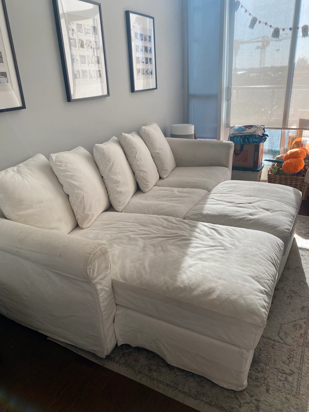 White Cloud Couch with Ottoman