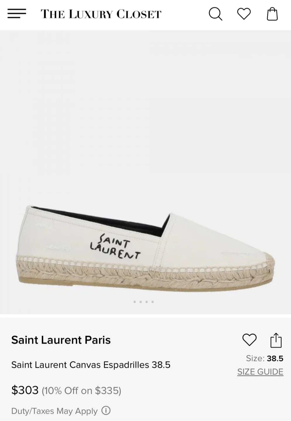 YSL Espadrilles, Size 38.5 image indicator(9)