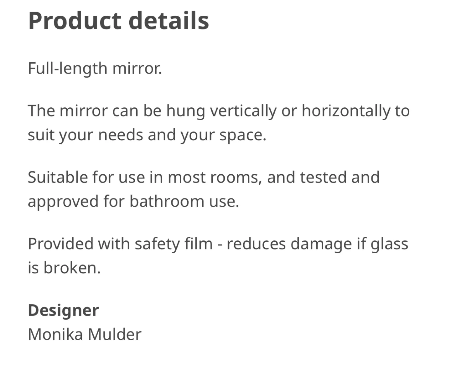 IKEA TOFTBYN White Mirror image indicator(8)