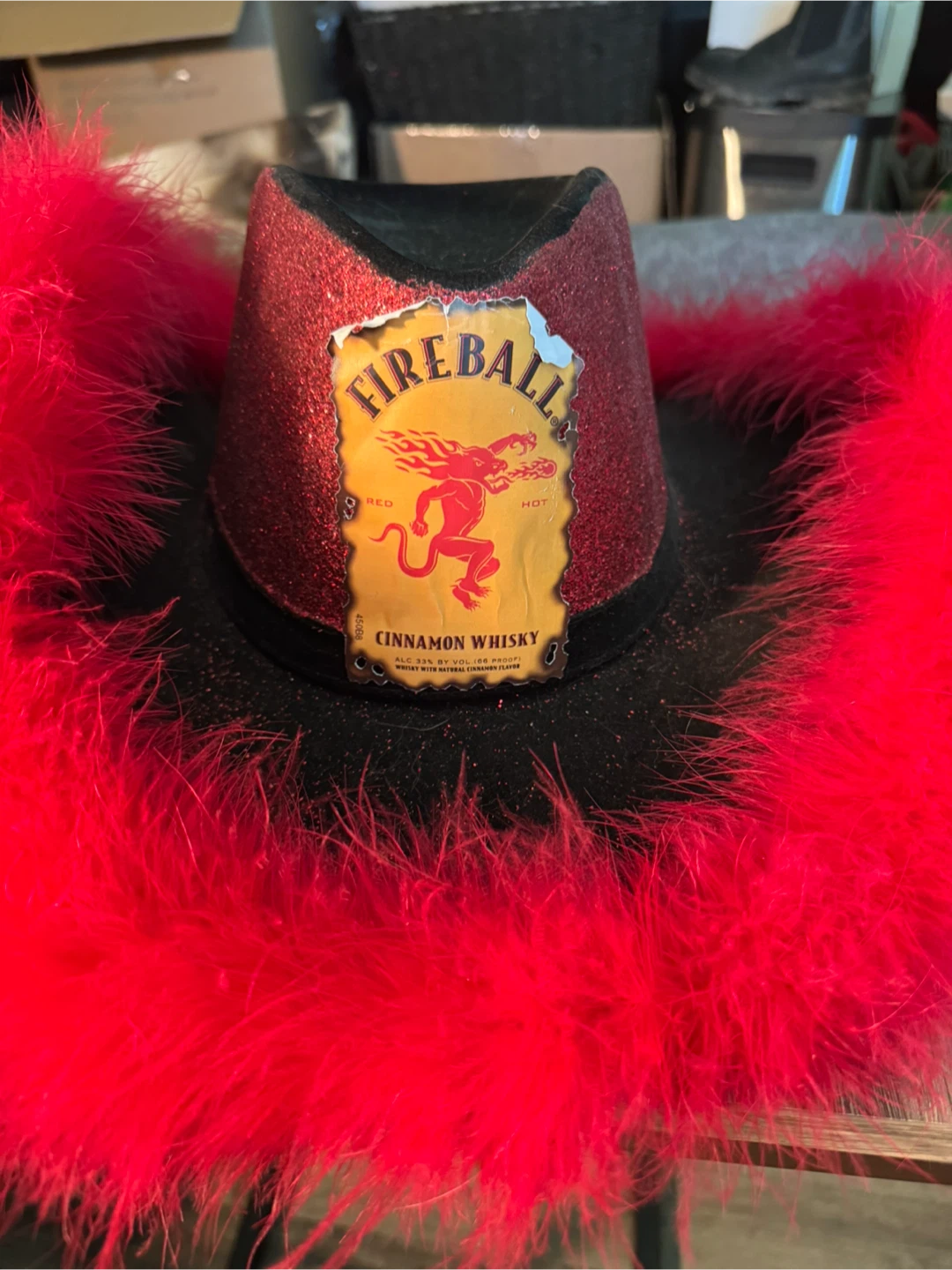 DIY Fireball Costume Cowboy Hat