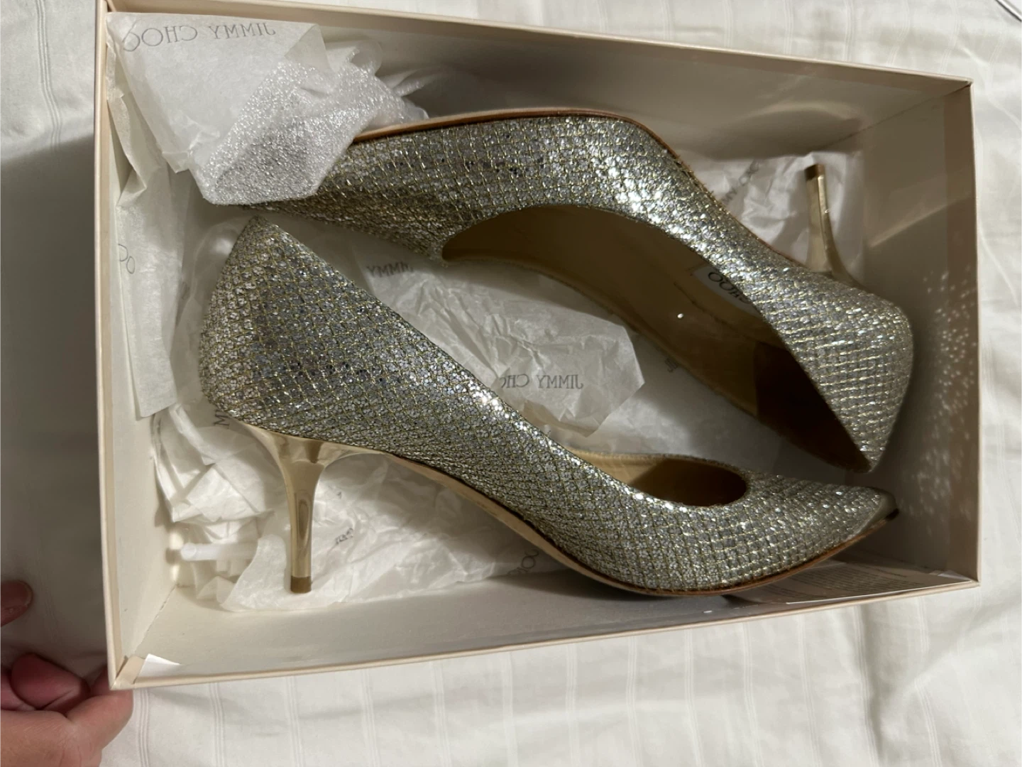 Jimmy Choo Glitter Fabric Pumps Size 37.5 - photo 2