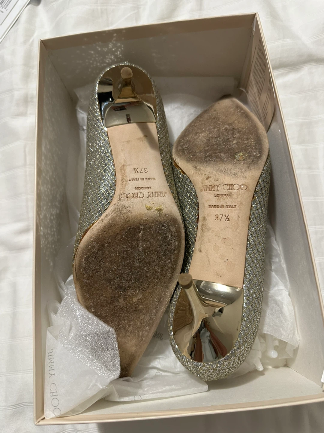 Jimmy Choo Glitter Fabric Pumps Size 37.5 - photo 3