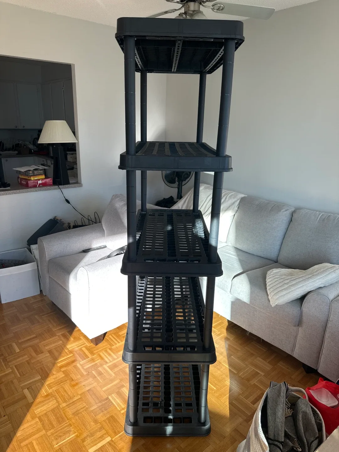 5-Tier Black Plastic Shelf Unit - 1.79m Tall image indicator(2)