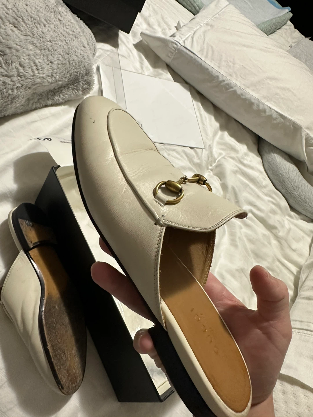 Gucci  Leather Loafer Mule - Size 37 - photo 5