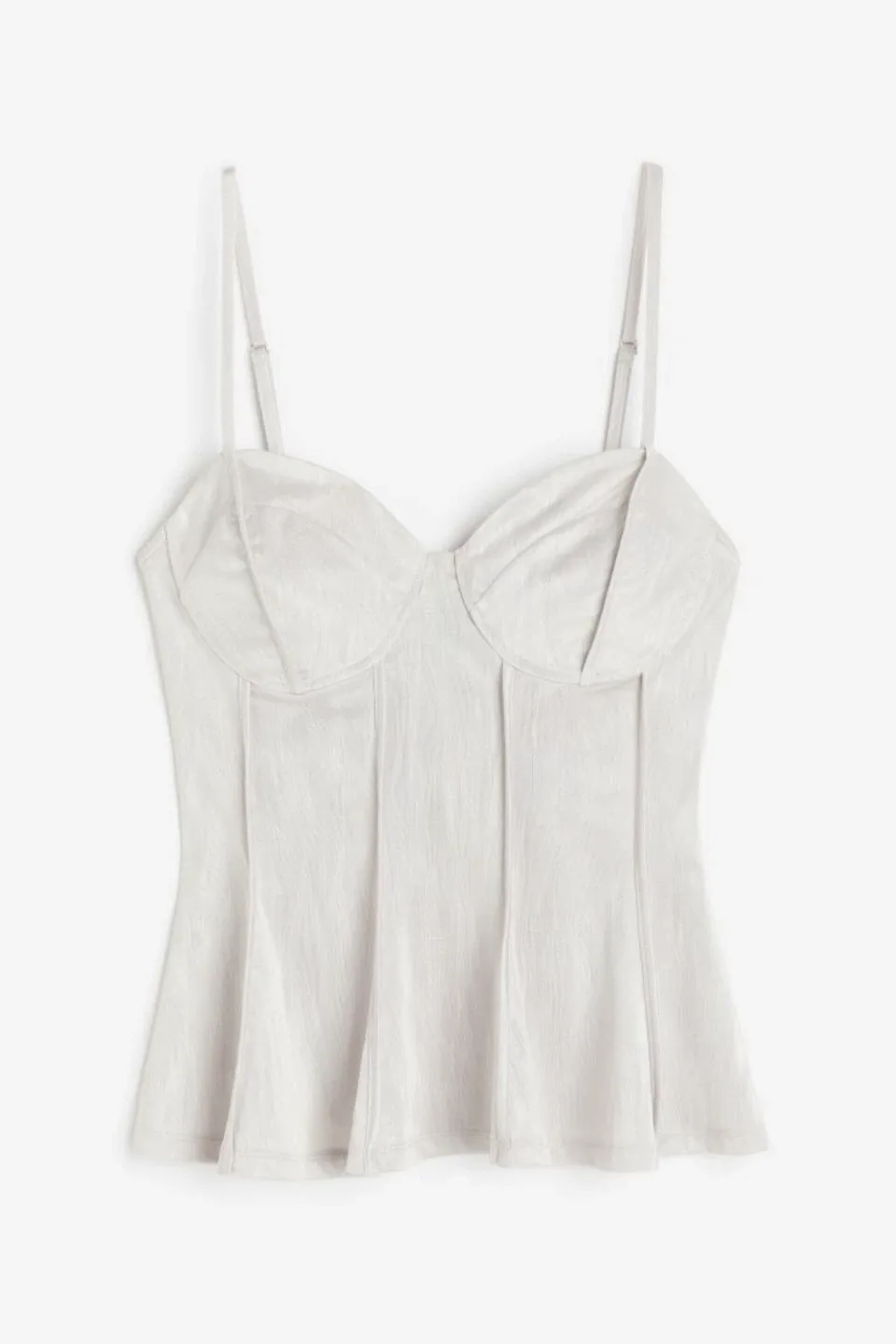 New H&M Corset-style Bustier Top grey M image indicator(4)