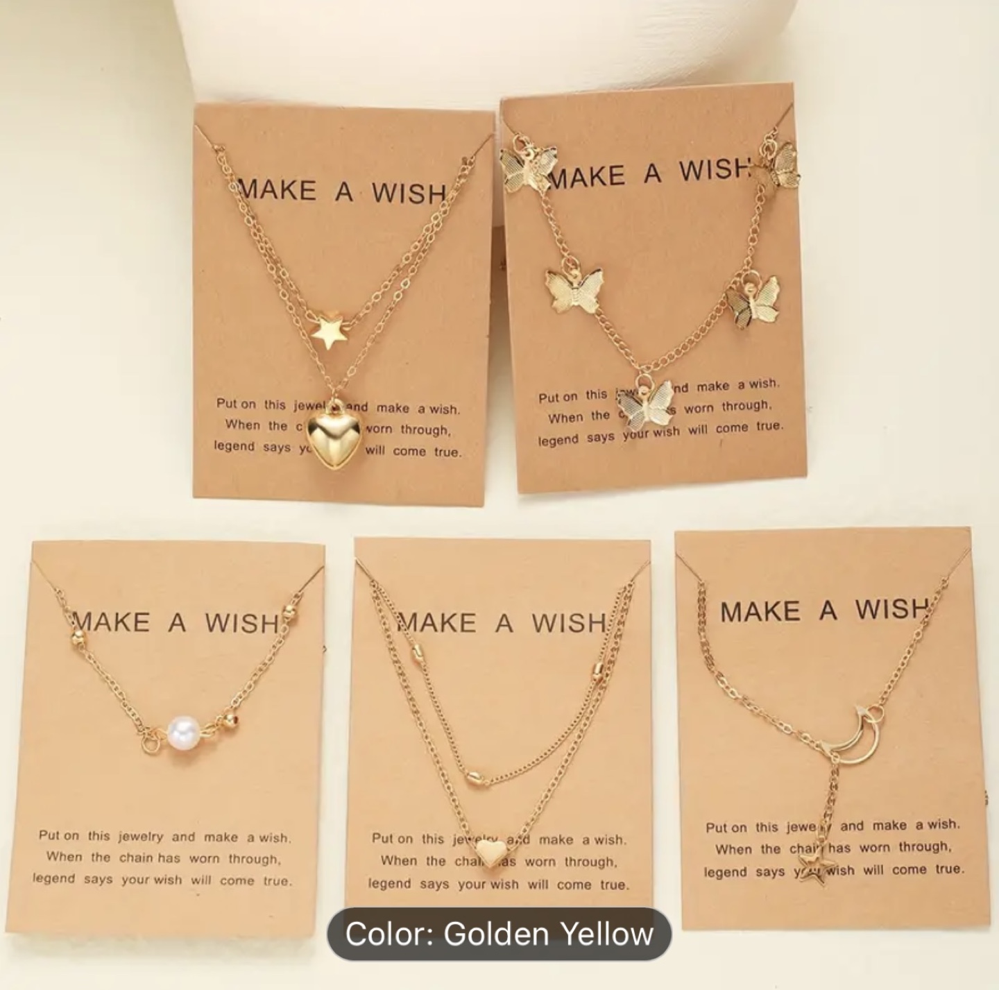 Make a Wish Golden Yellow Necklace