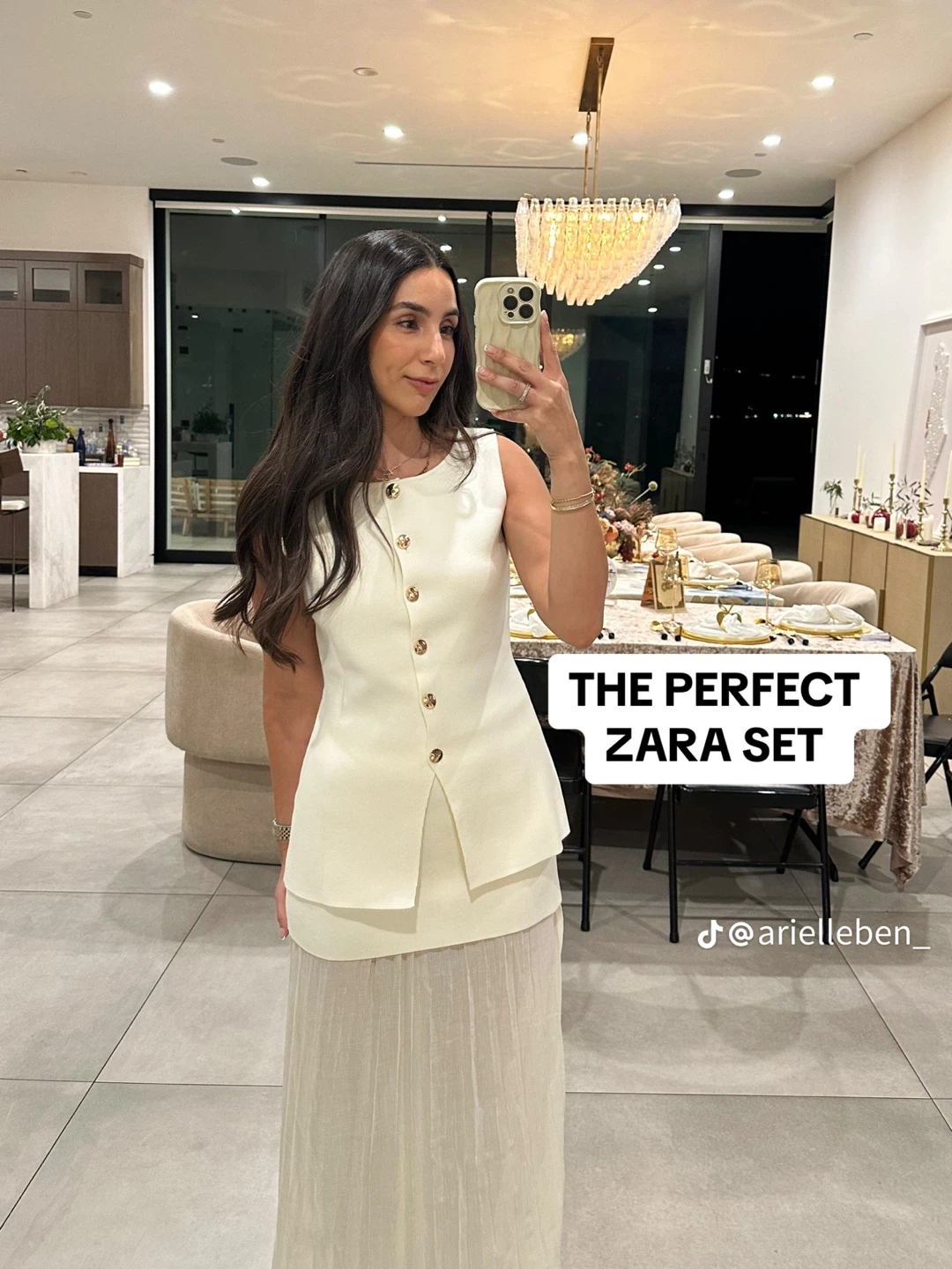 Zara S Gold Button Knitted Vest Top Ecru - photo 4