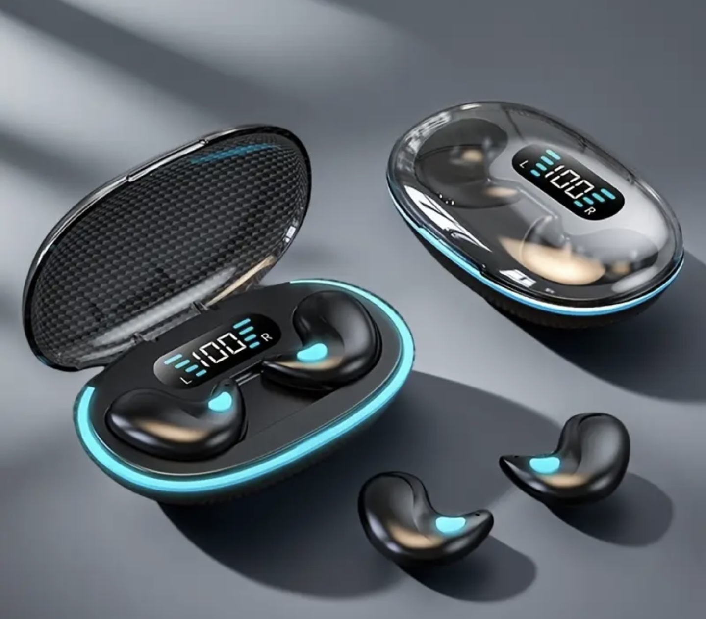 Wireless Earbuds with Charging Case - Black