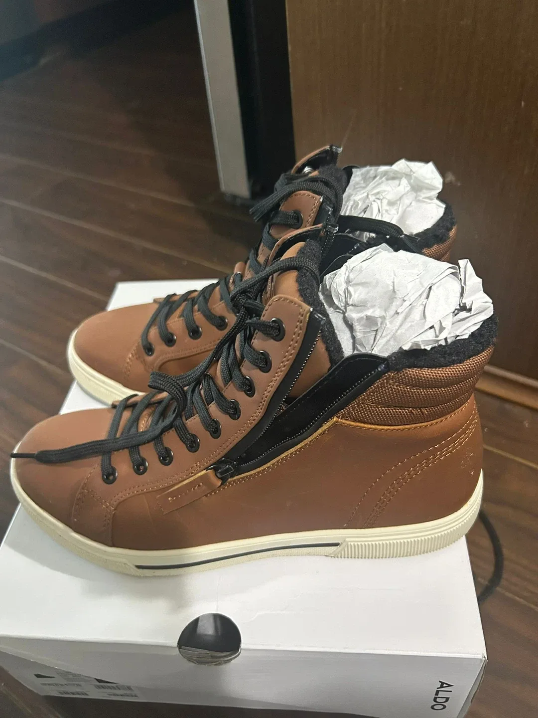 ALDO Brown High-Top Sneakers image indicator(3)