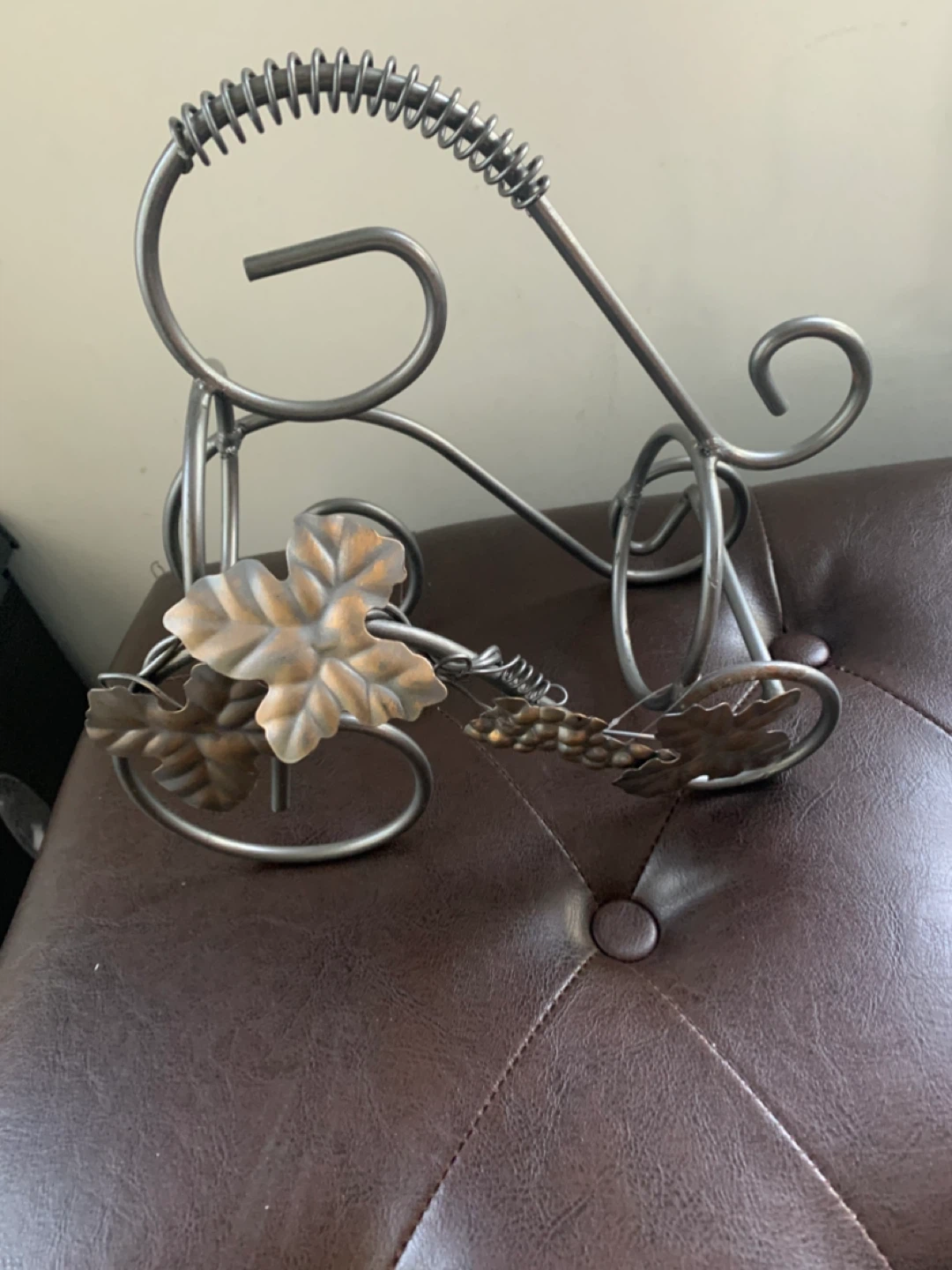 Metal Wine Rack with Leaf Design - photo 2