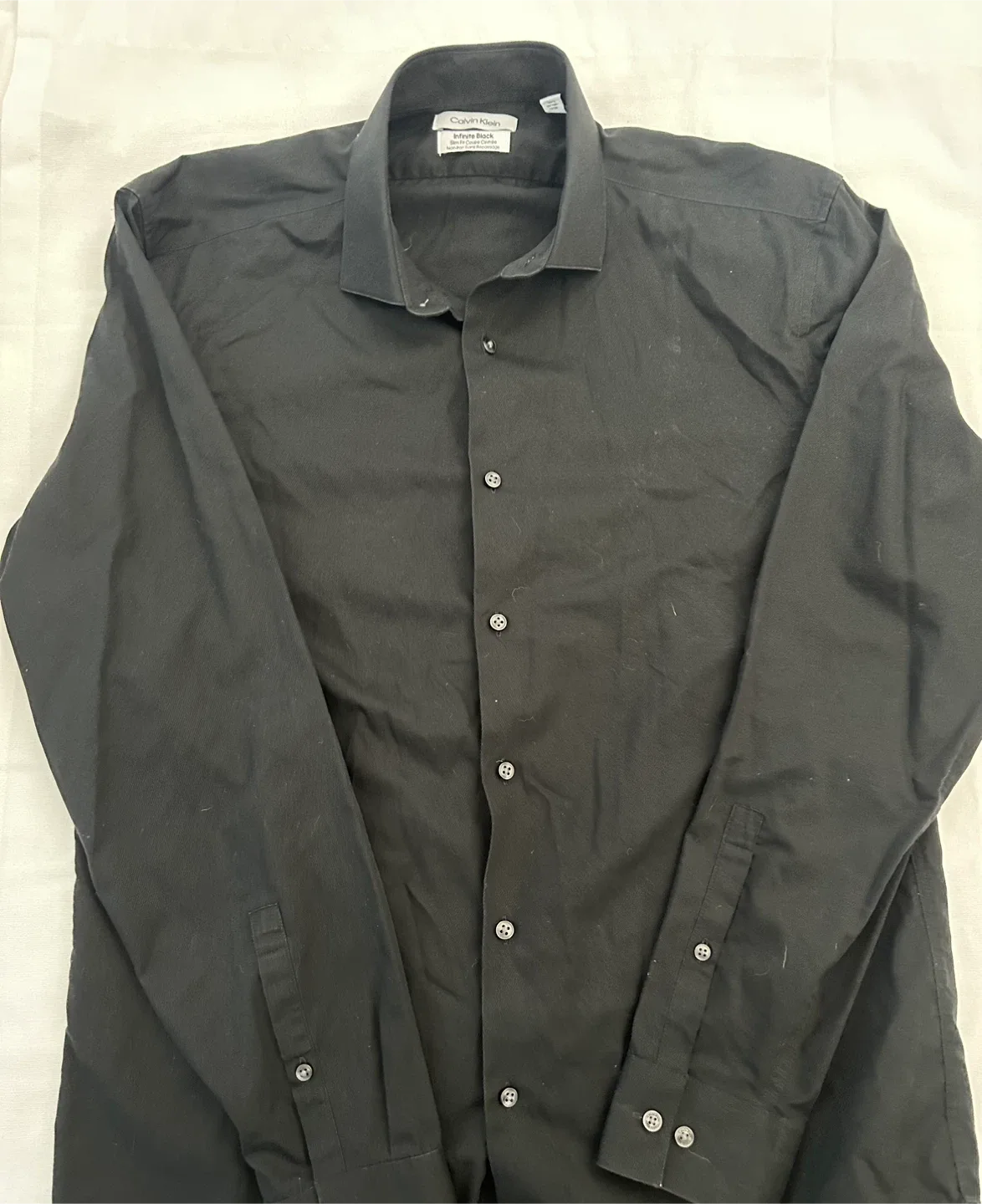 Calvin Klein Infinite Black Slim Fit Dress Shirt 16/34-35 thumbnail