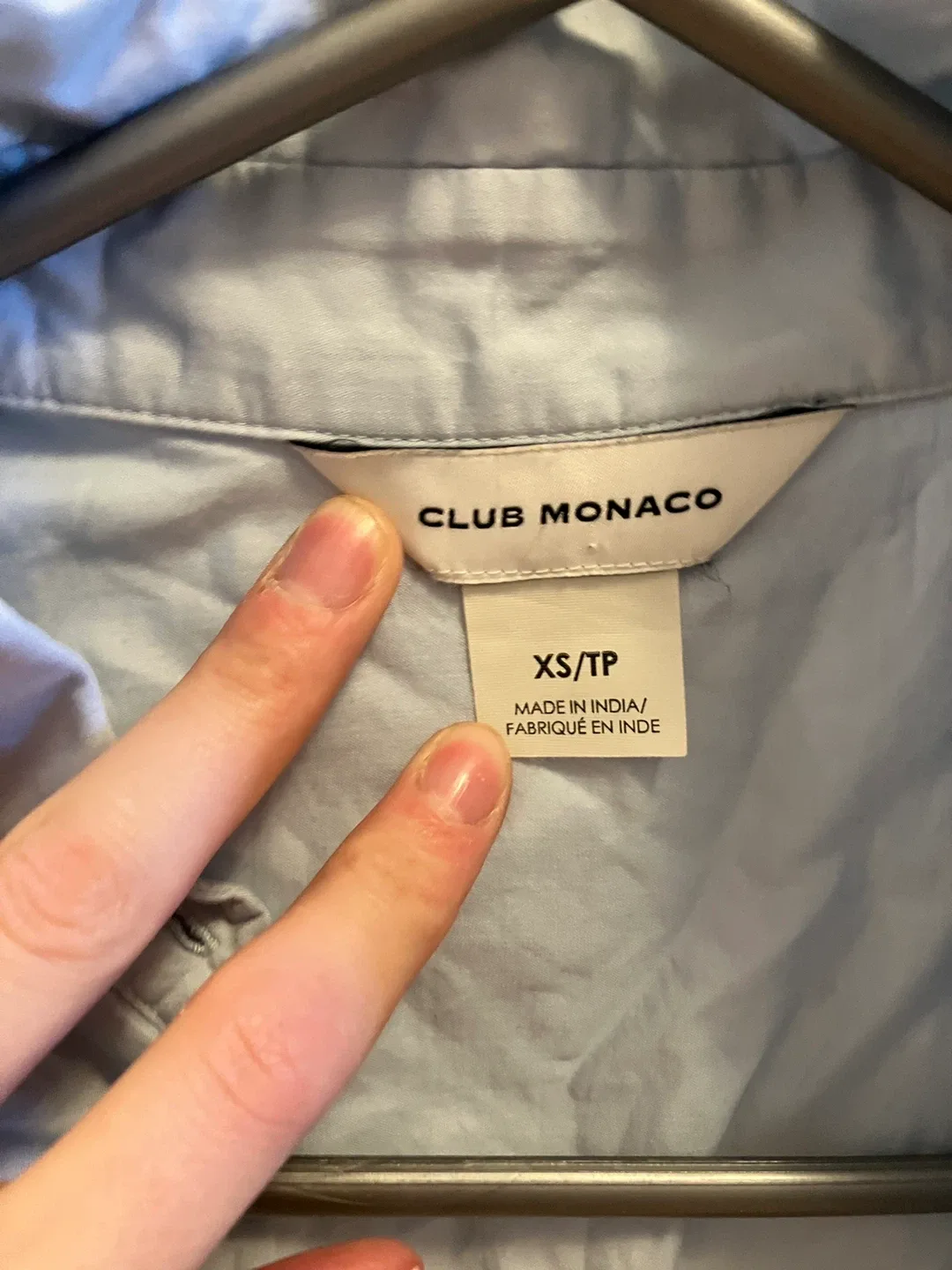 Club Monaco XS Light Blue Cotton Blouse image indicator(2)