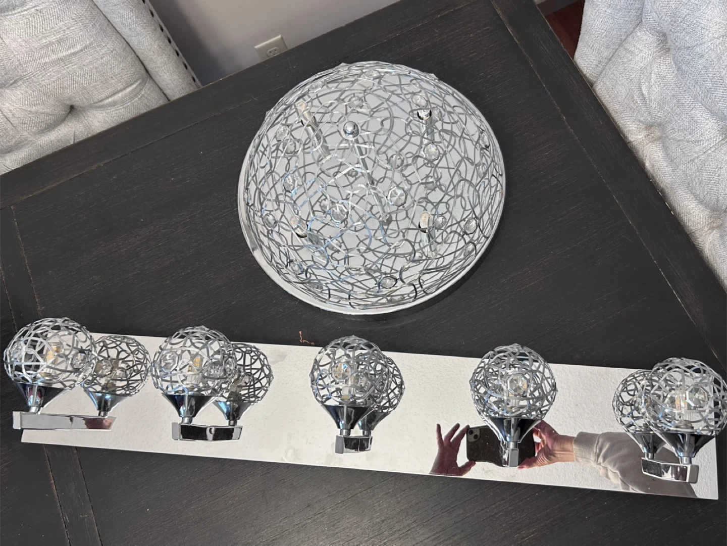 Chrome Wire Semi-Flush Mount Lights - photo 3