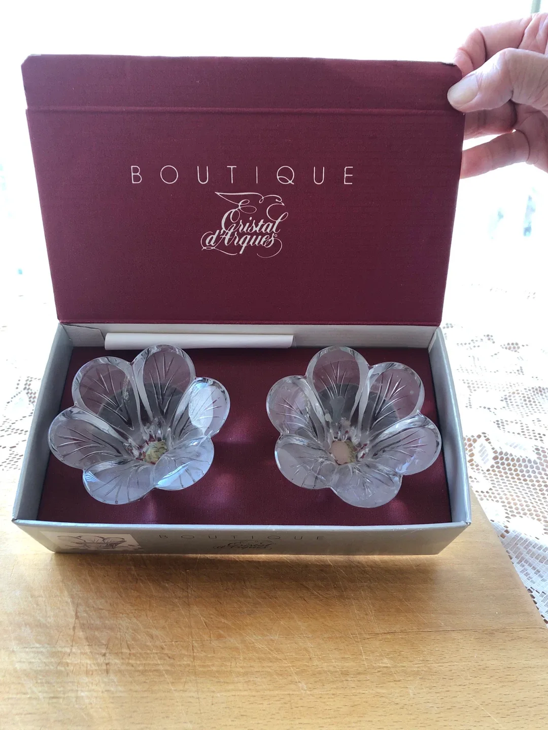 Cristal d'Arques Flower Candle Holders - Set of 2 thumbnail