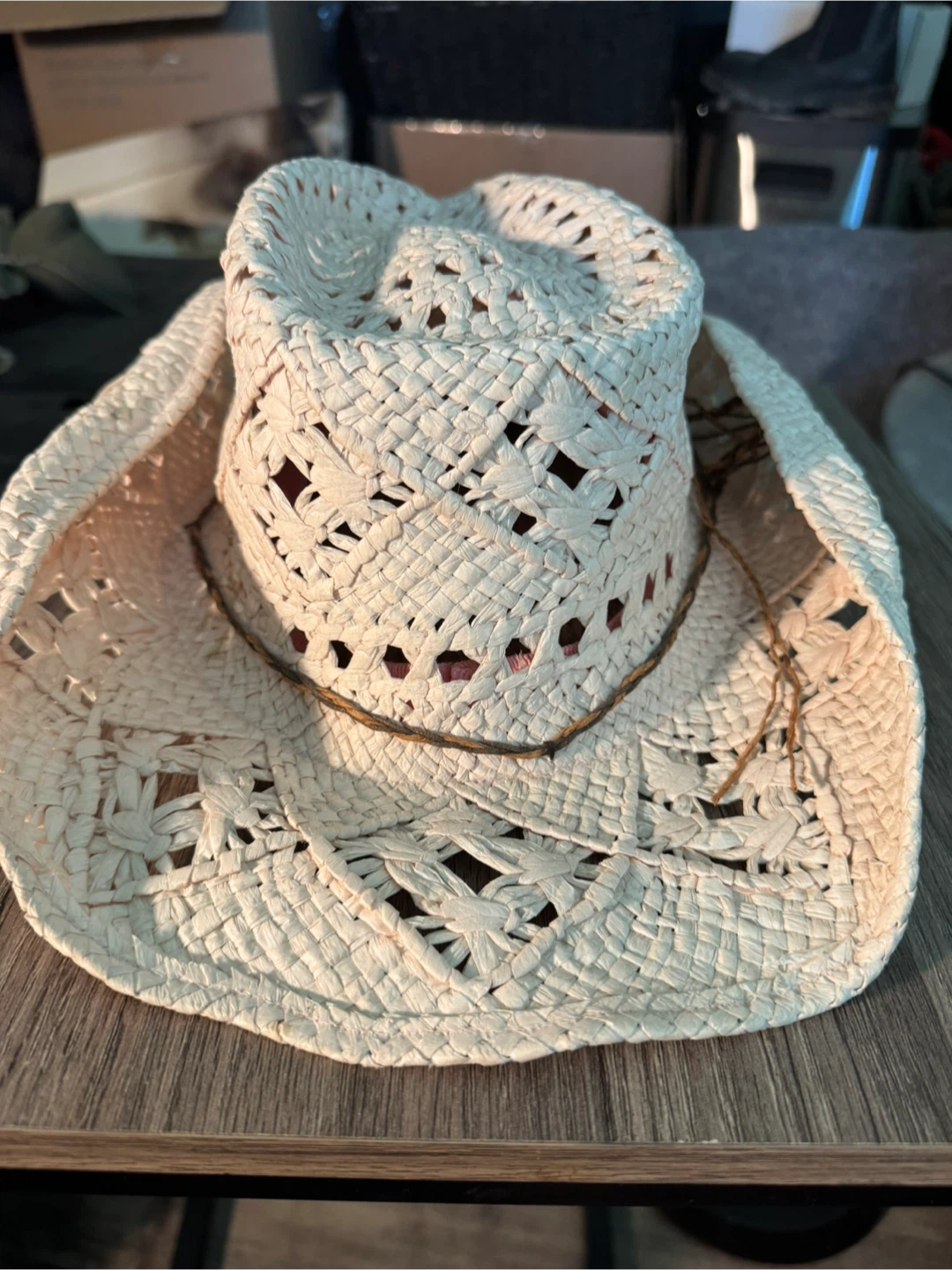 Pink Straw Cowboy Hat