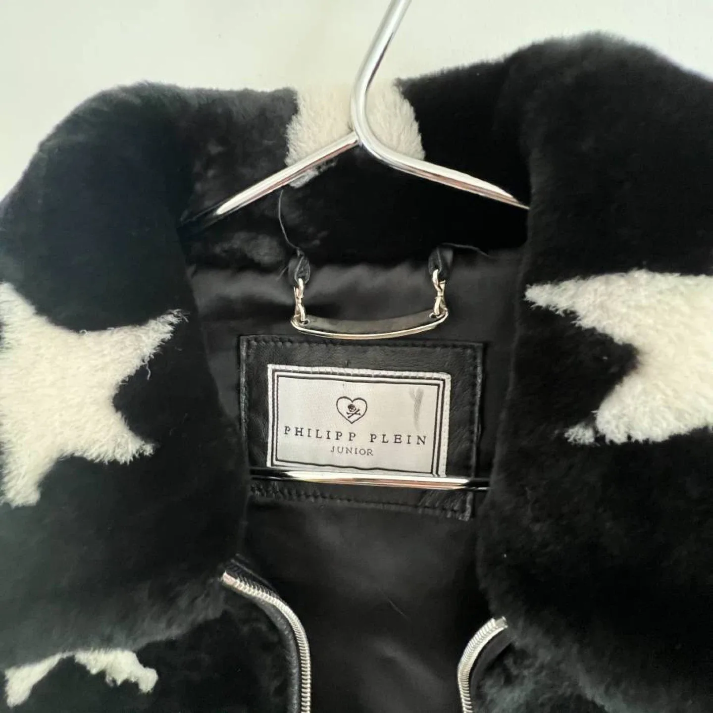 Philipp Plein Junior Shearling Stars Leather Jacket image indicator(5)