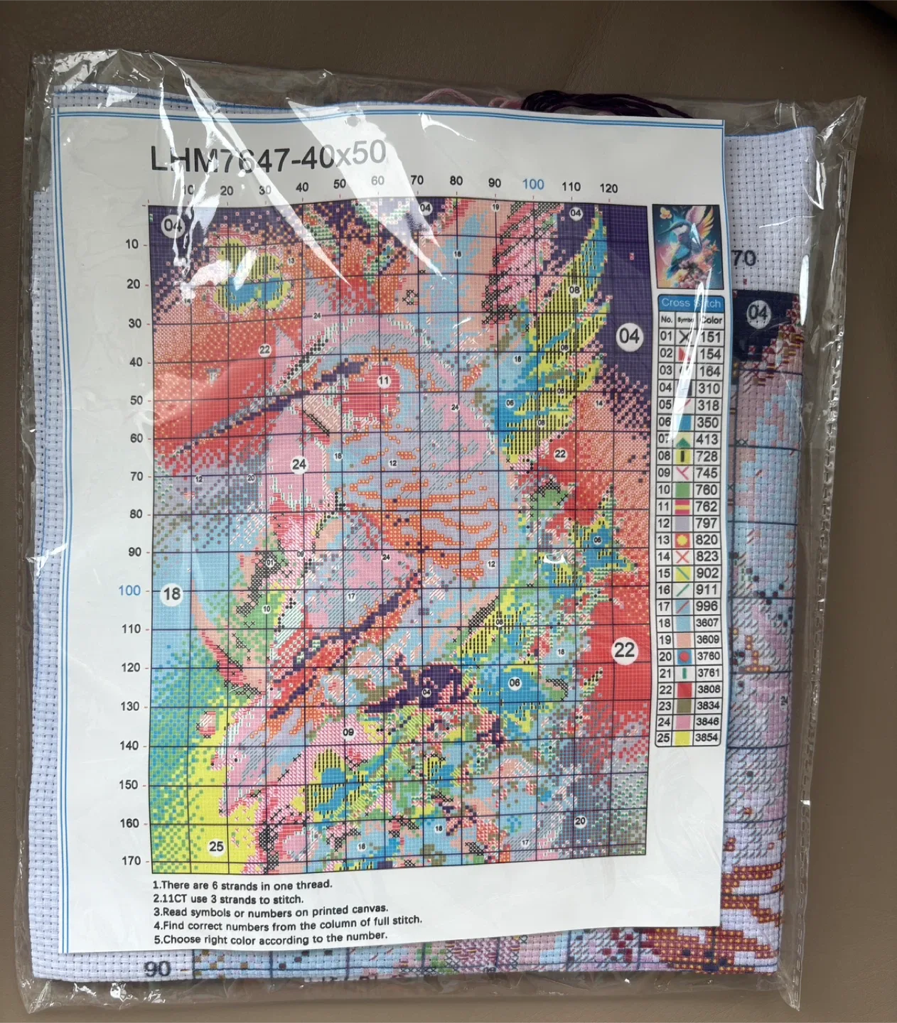 NEW Hummingbird Cross Stitch Kit 16x20 inch thumbnail