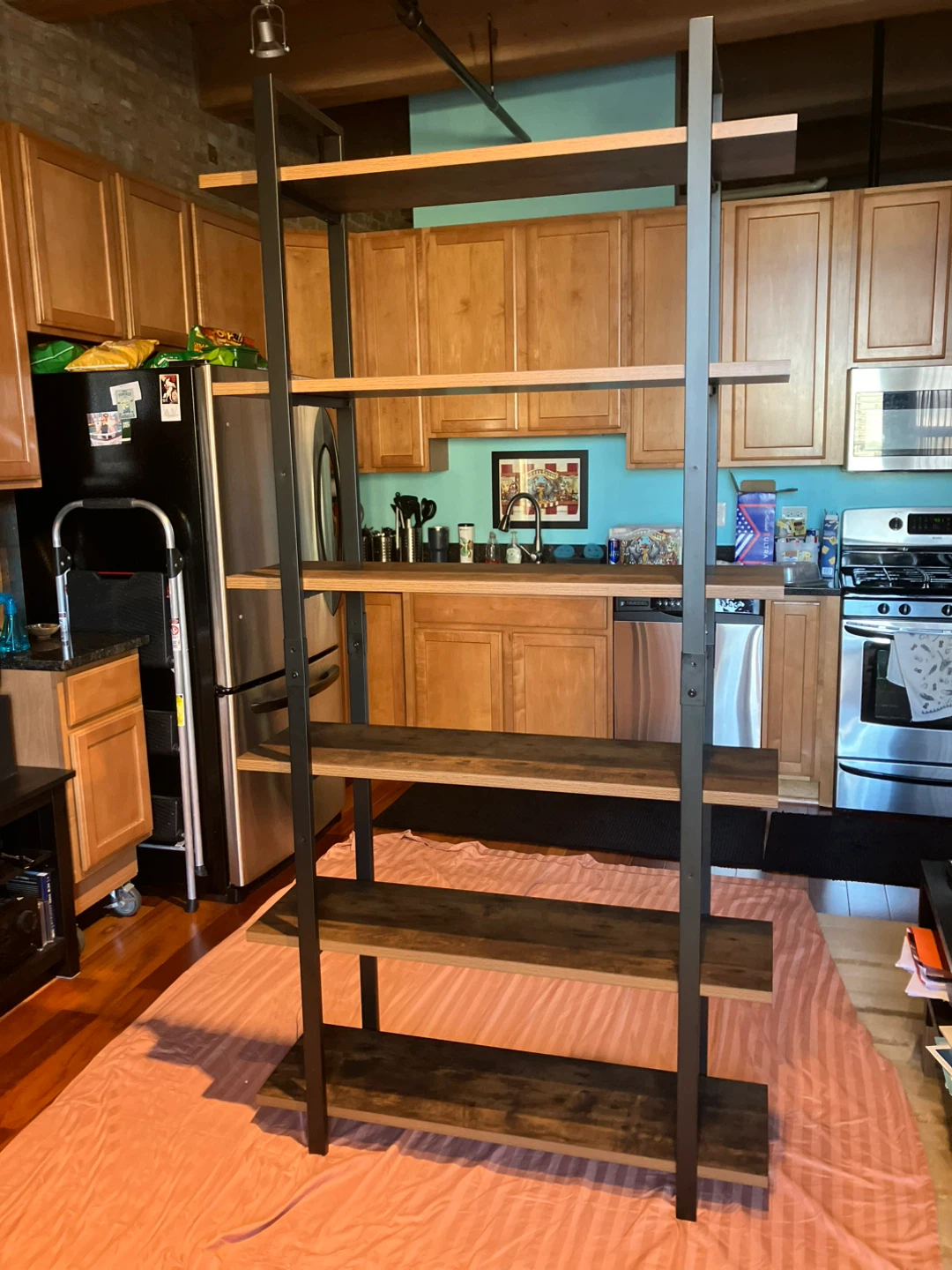 New! 6 Tier Bookshelf with Metal Frame - photo 2